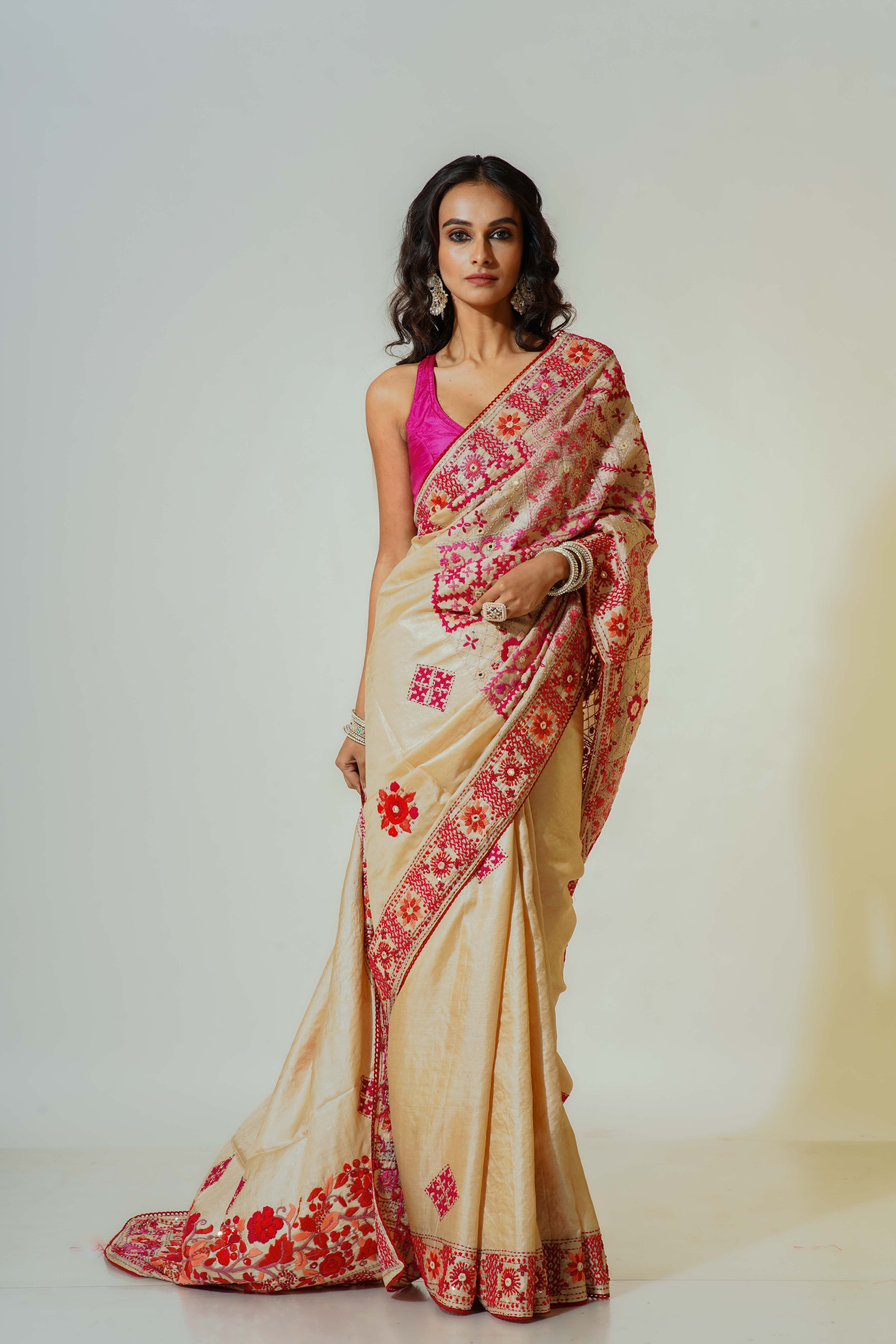 Bengal Tussar Fusion Saree With Blouse Piece