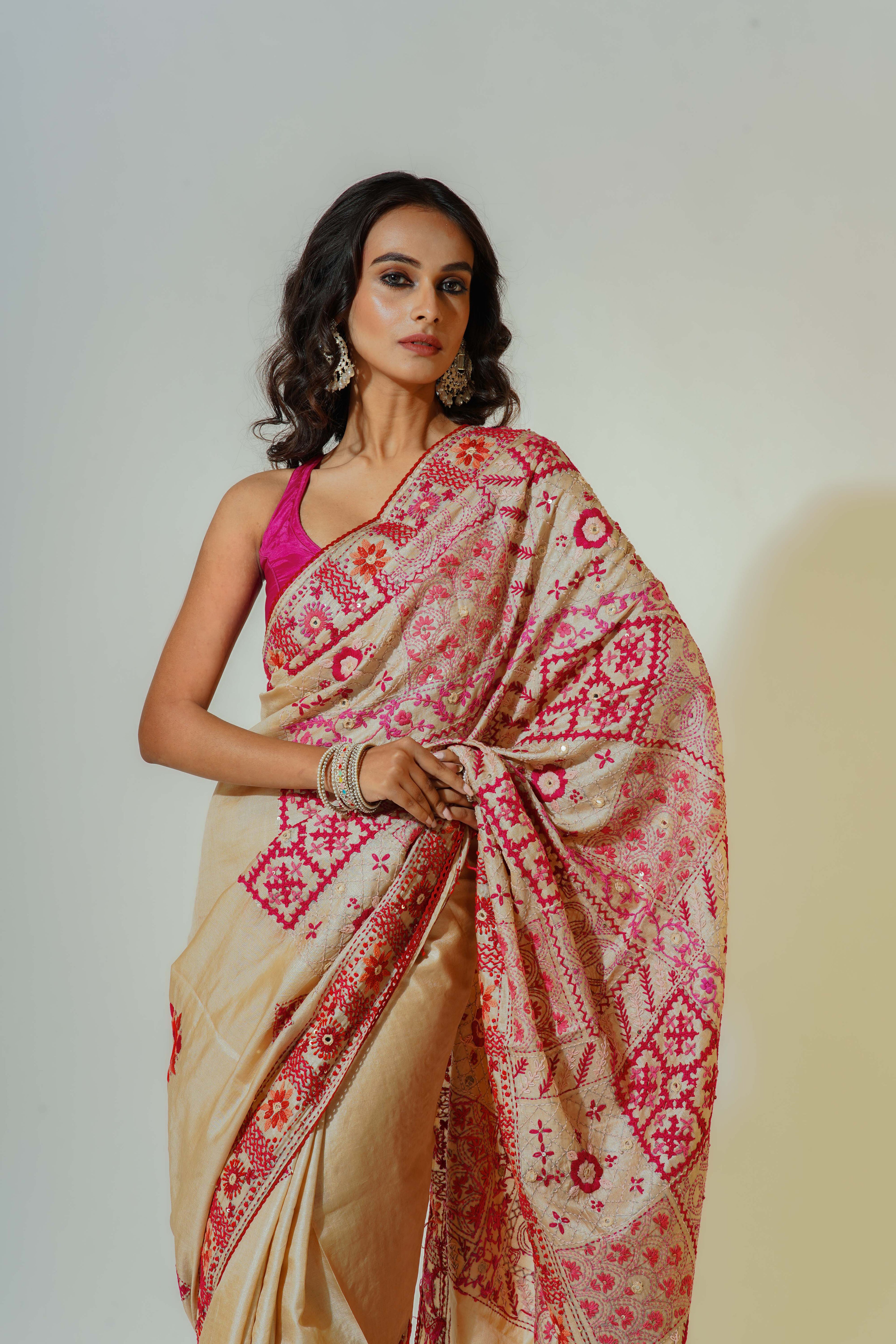 Bengal Tussar Fusion Saree With Blouse Piece