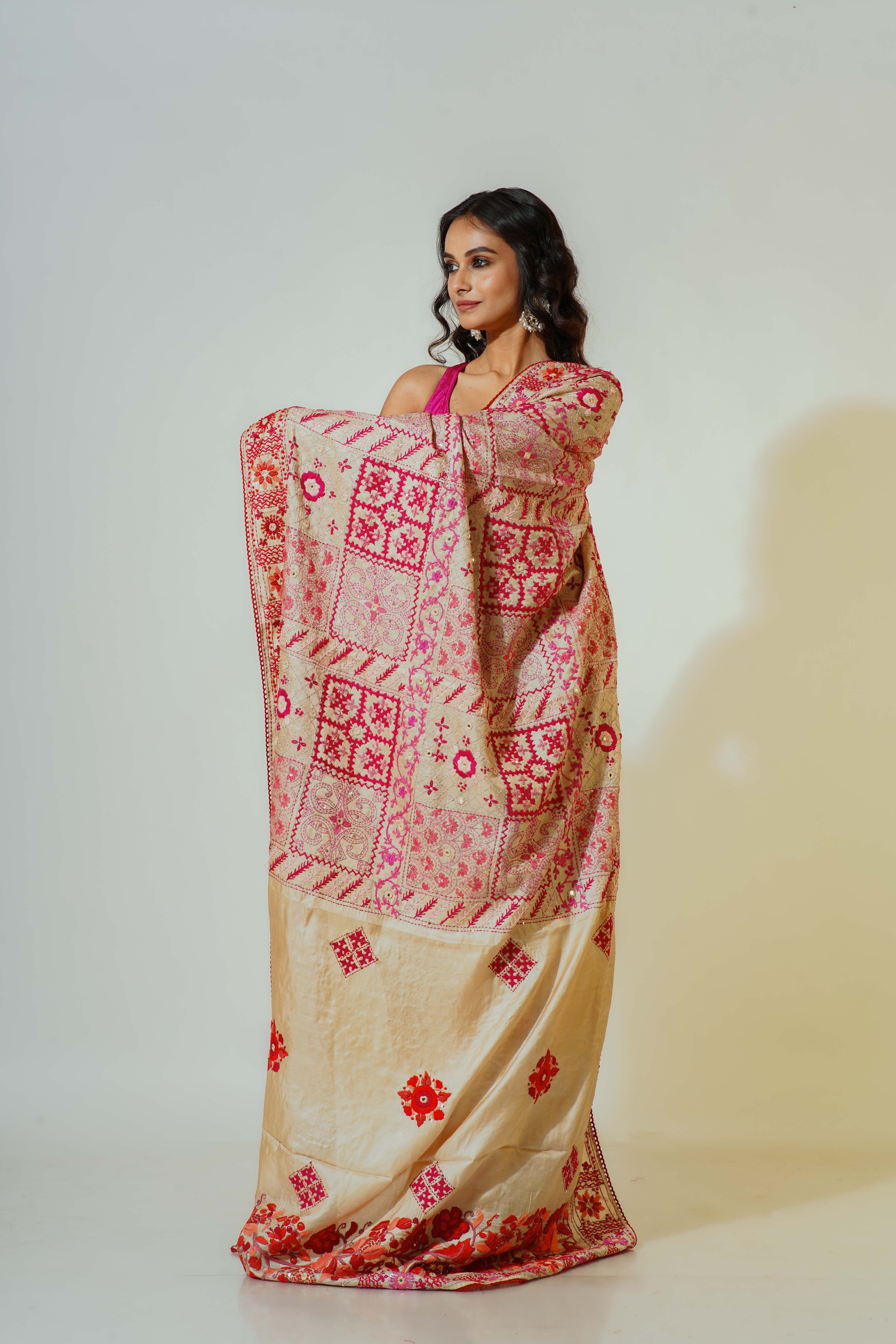 Bengal Tussar Fusion Saree With Blouse Piece