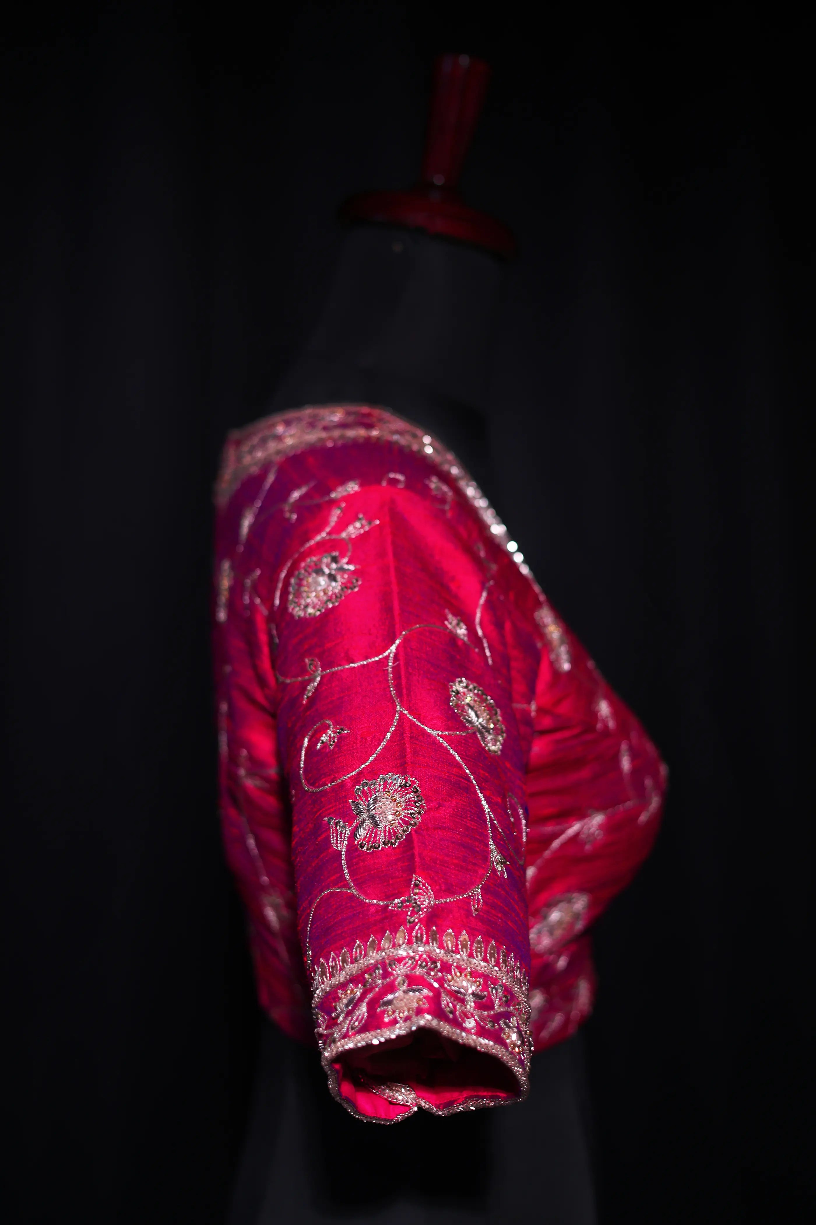 Magenda Dual Tone Raw Silk Blouse For Women Jaal Style Party wear