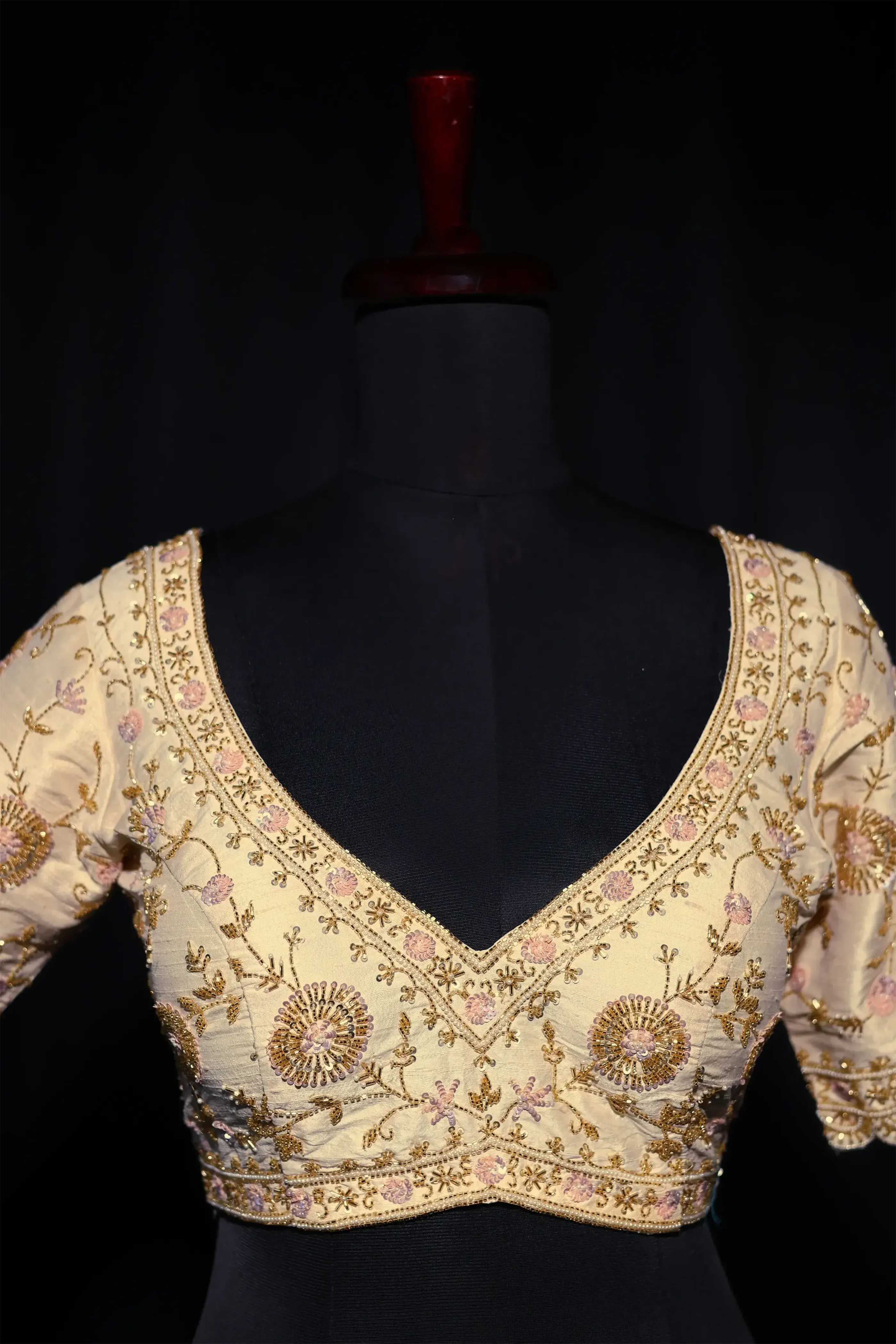 Offwhite Raw Silk Blouse For Women Jaal Style Party wear