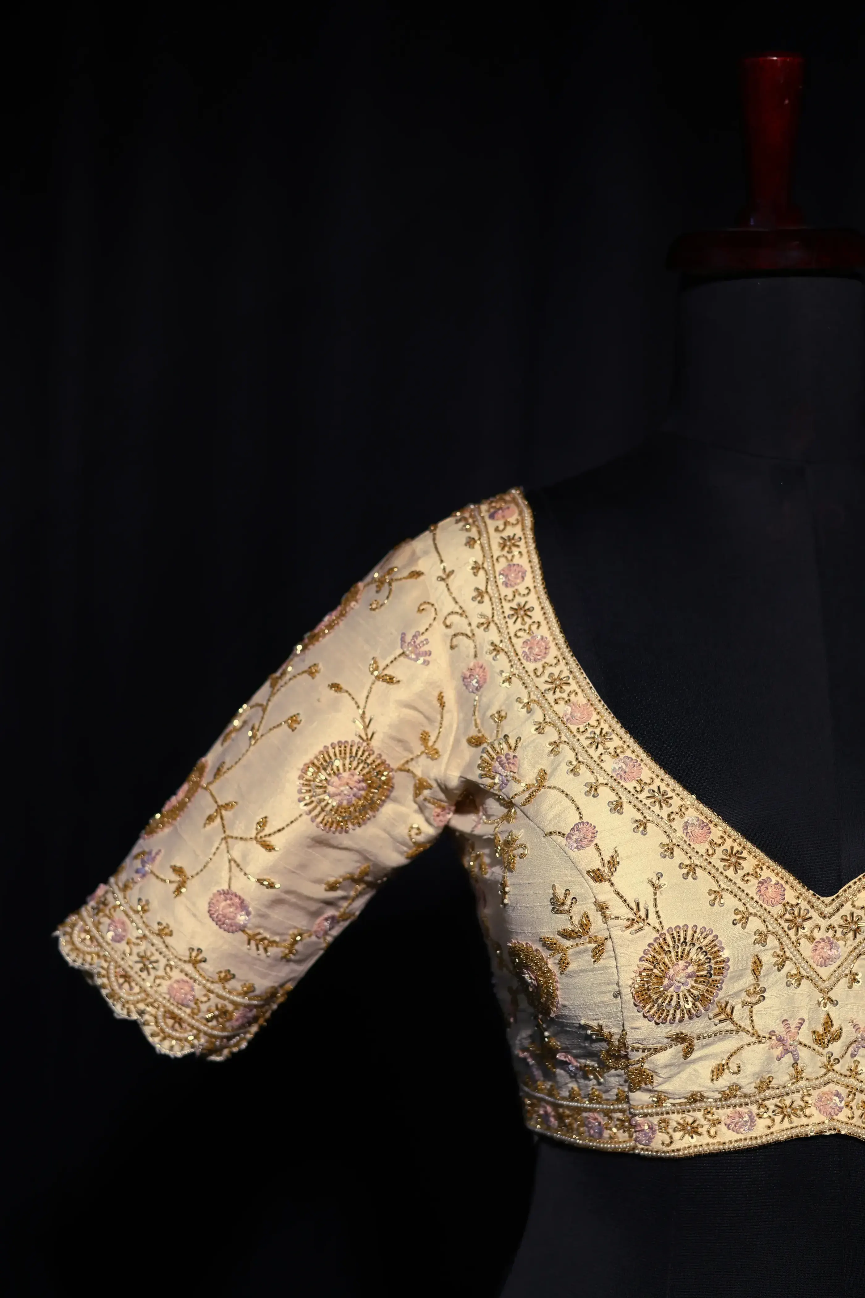 Offwhite Raw Silk Blouse For Women Jaal Style Party wear