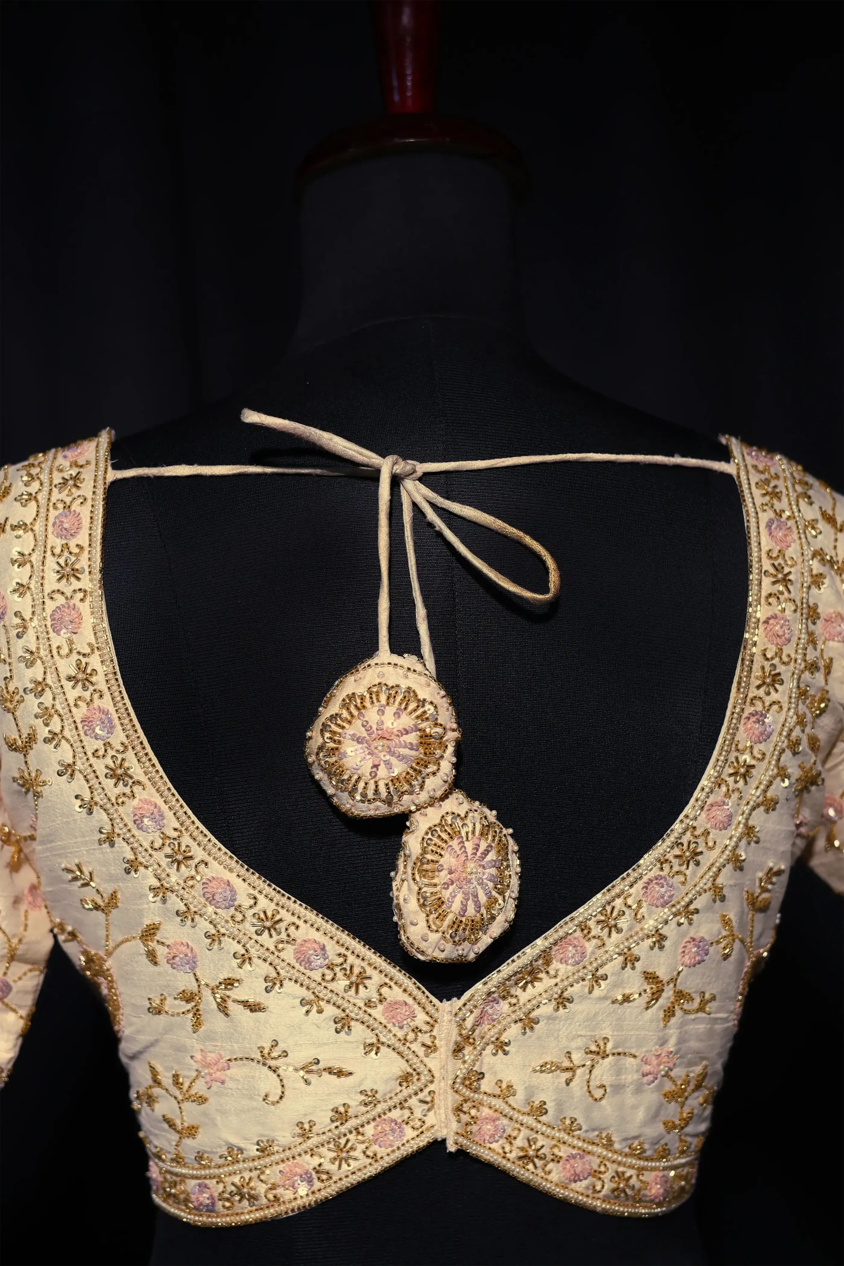 Offwhite Raw Silk Blouse For Women Jaal Style Party wear