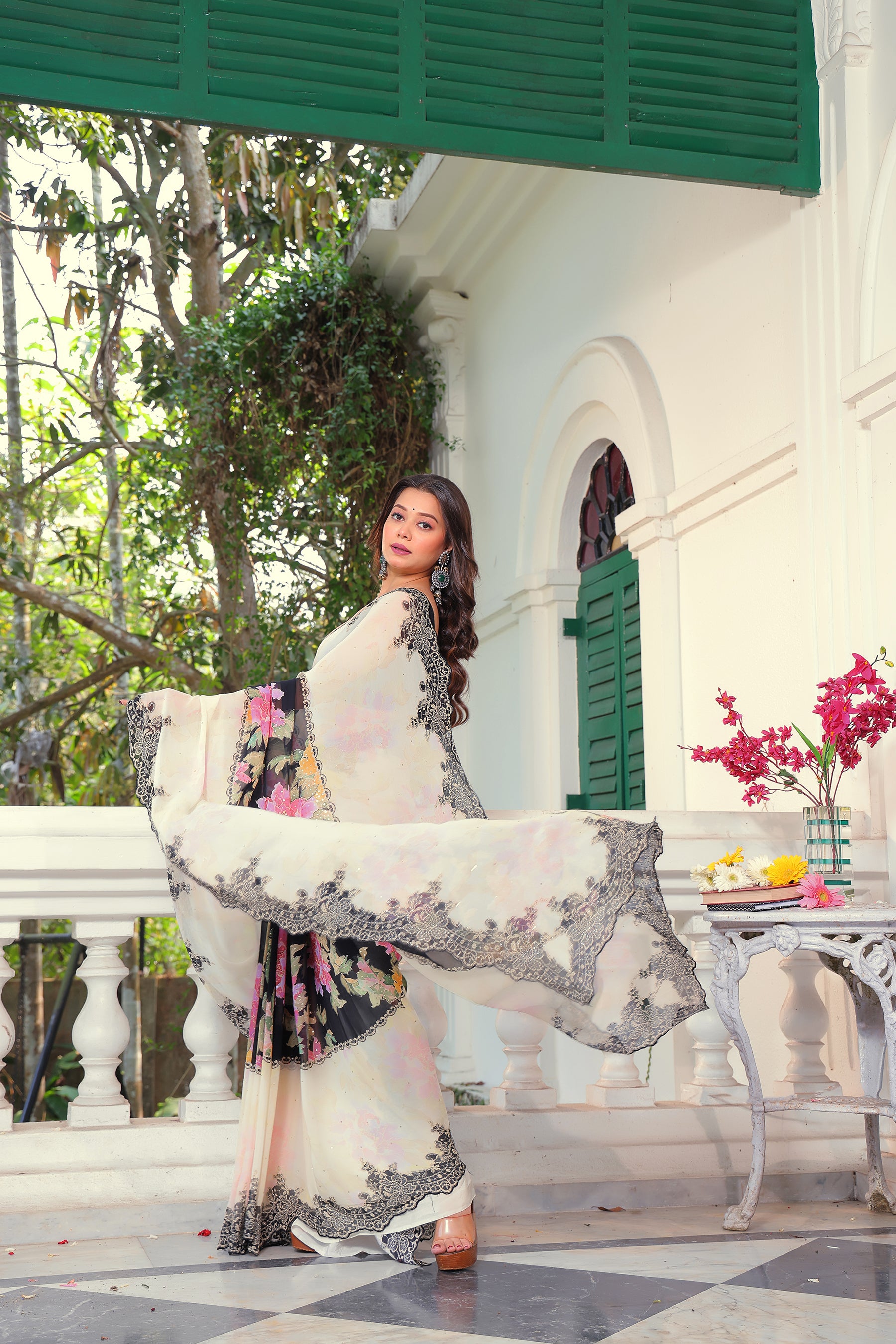 Chiffon Swarovski Saree