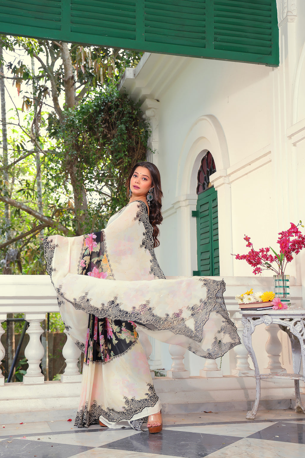 Chiffon Swarovski Saree
