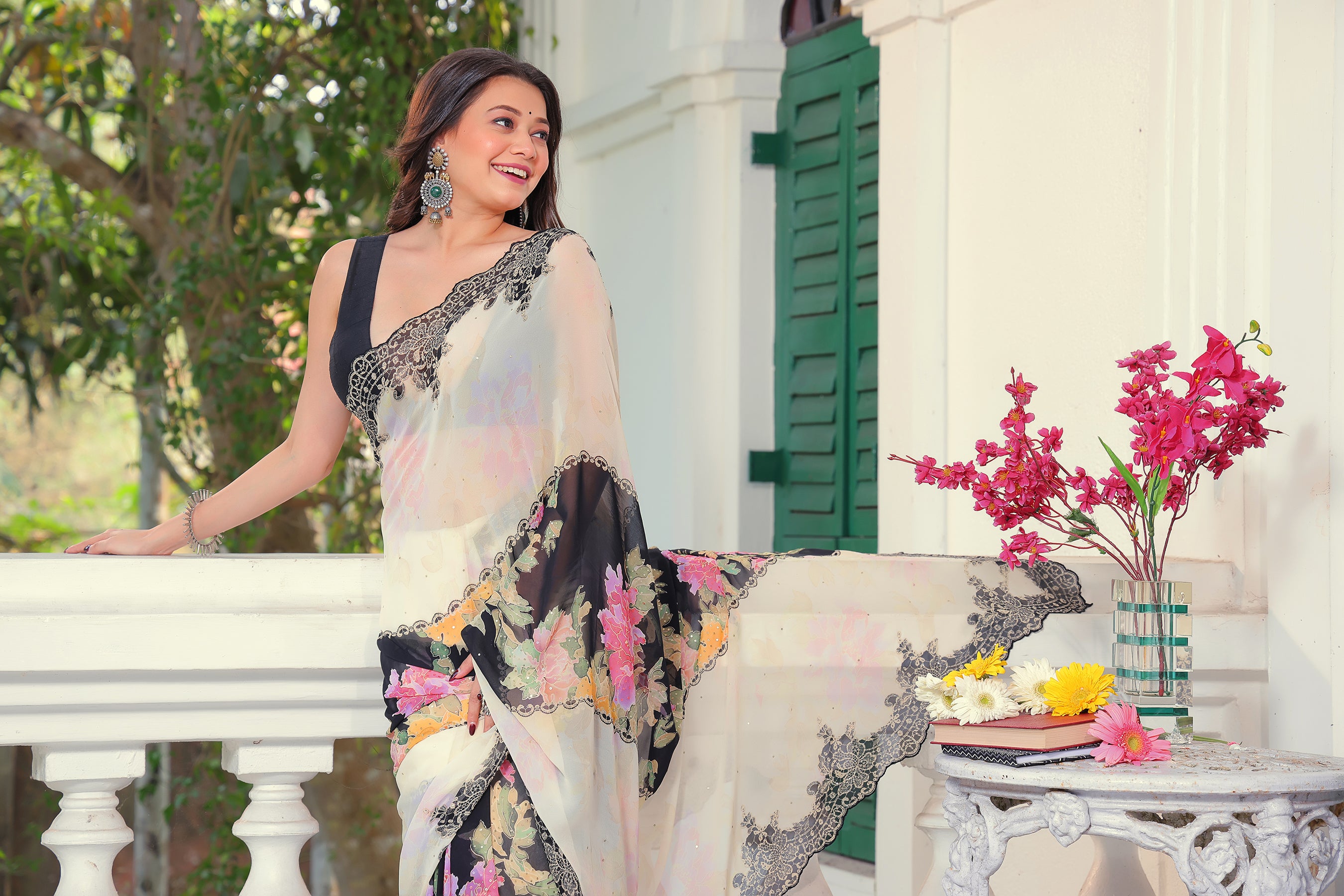 Chiffon Swarovski Saree