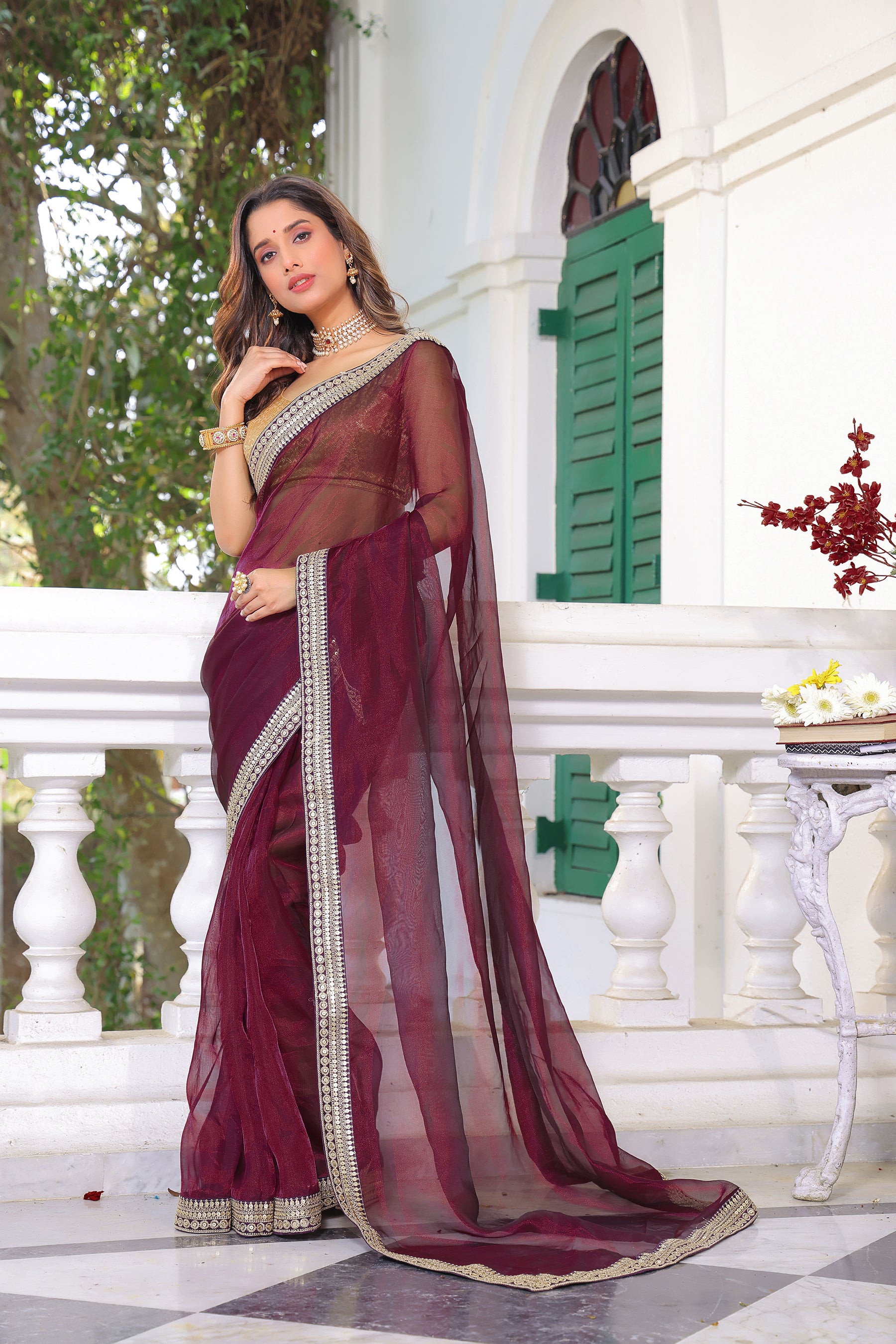 Pure Tissue Zari Border