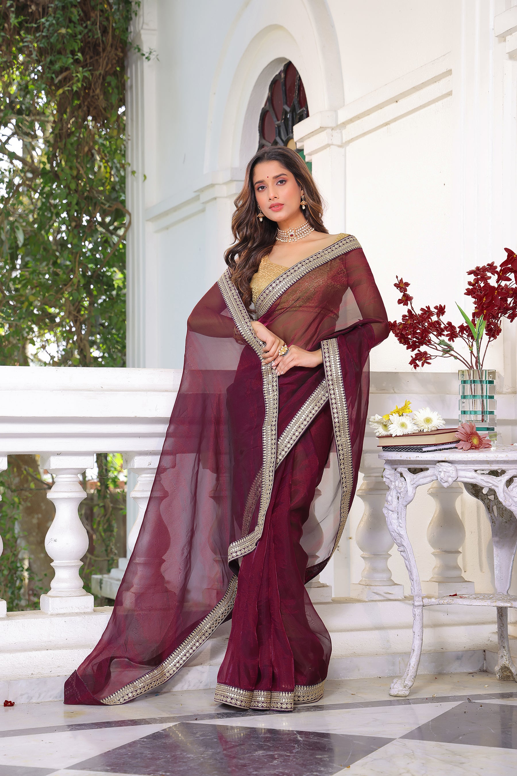Pure Tissue Zari Border
