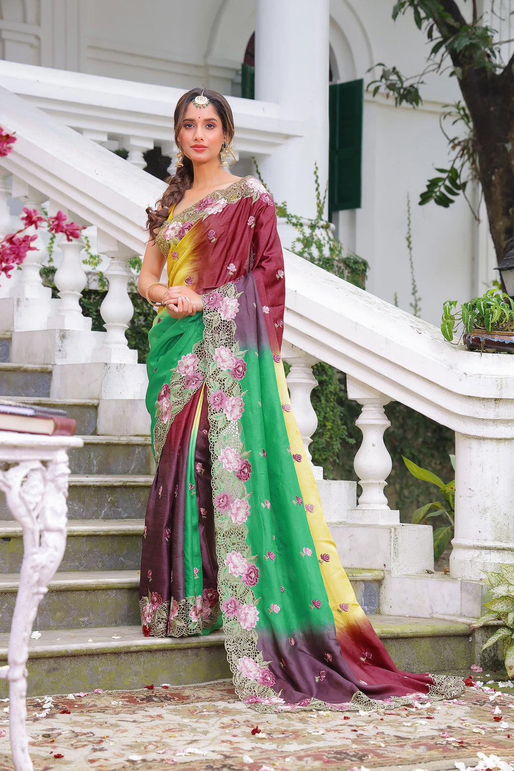 Tussar Cut Work