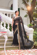 Chiffon Sequence Handwork Without Blouse Piece