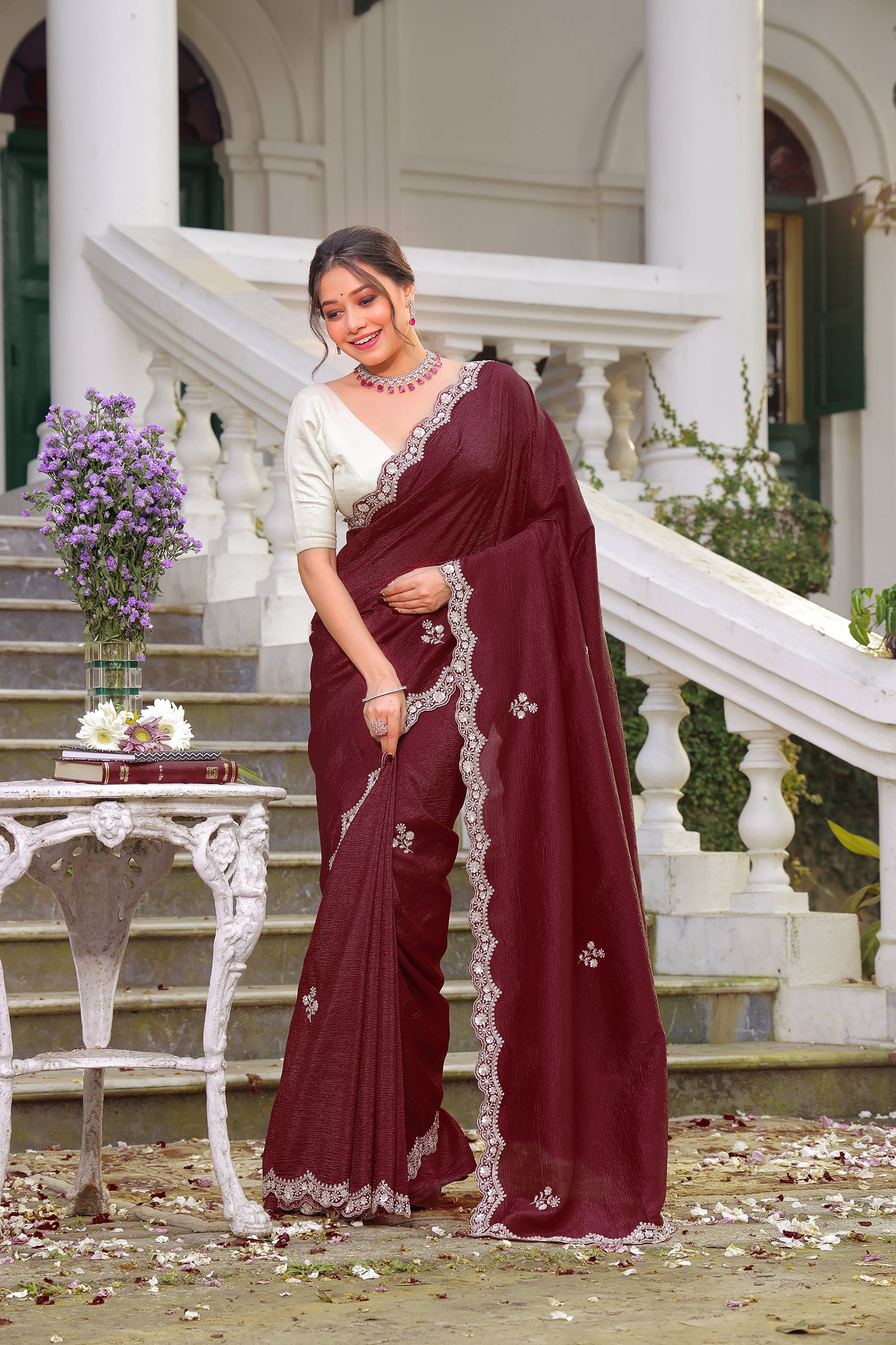 Crush Tissue Zardosi Work