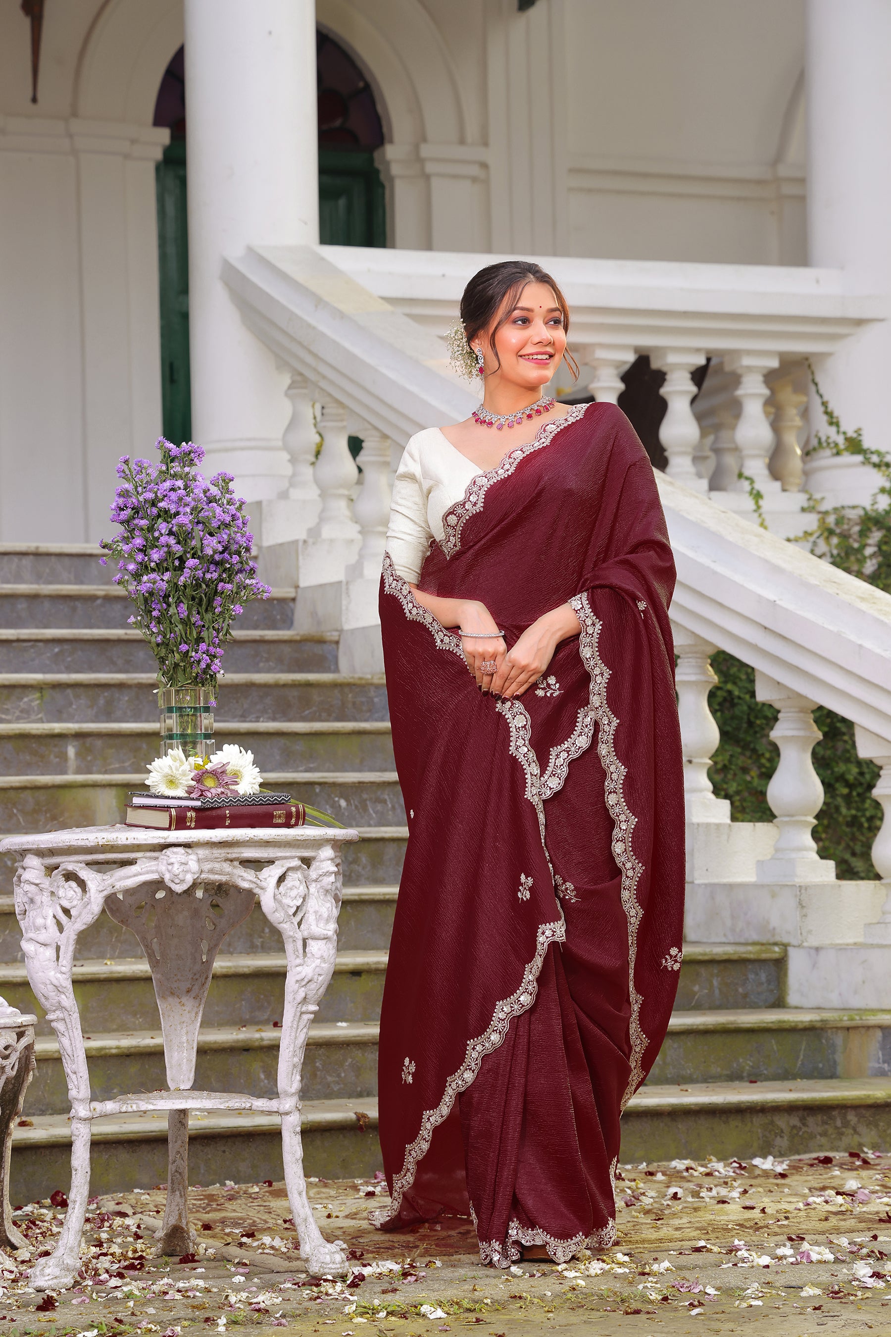 Crush Tissue Zardosi Work