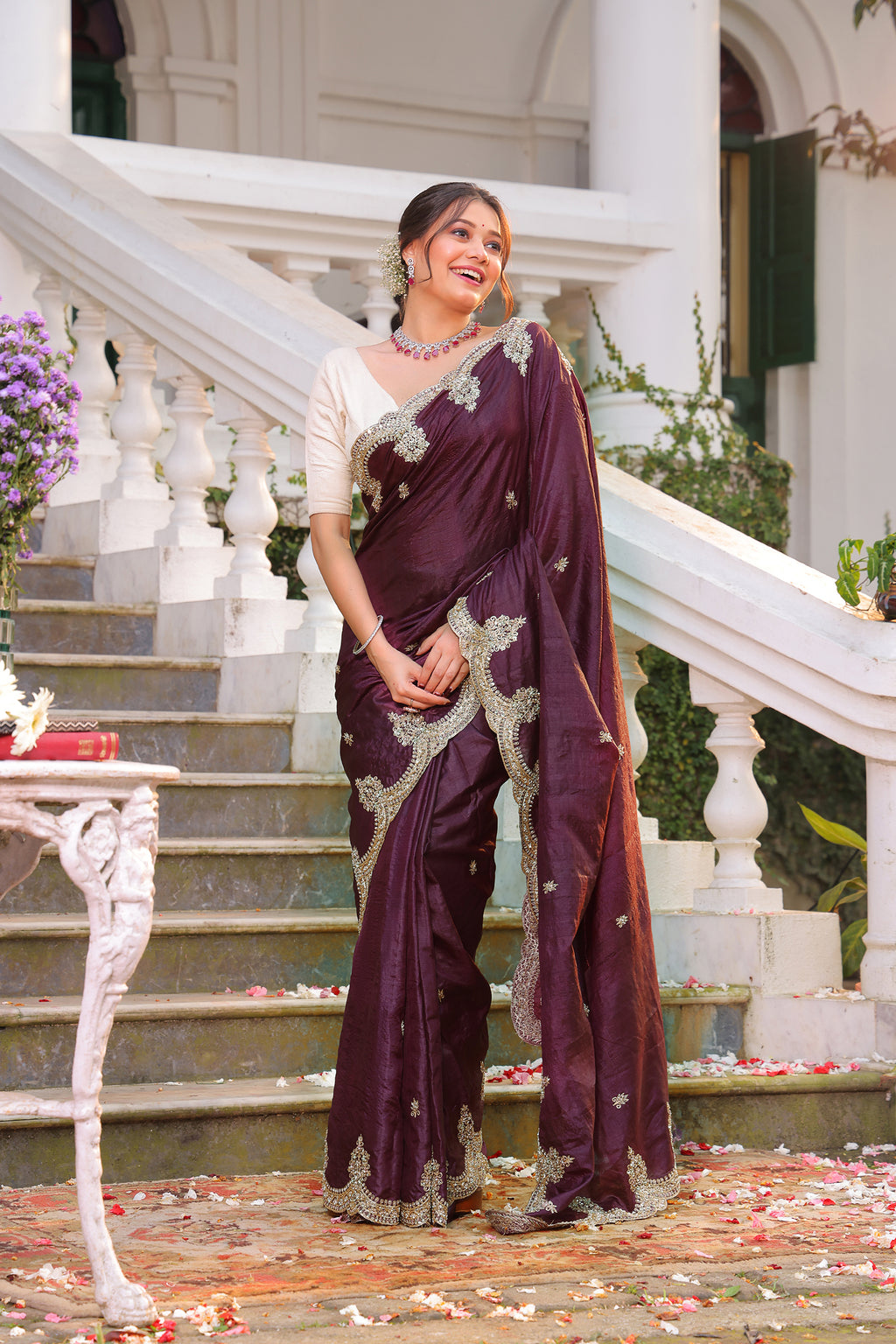 Tussar Zardosi Work