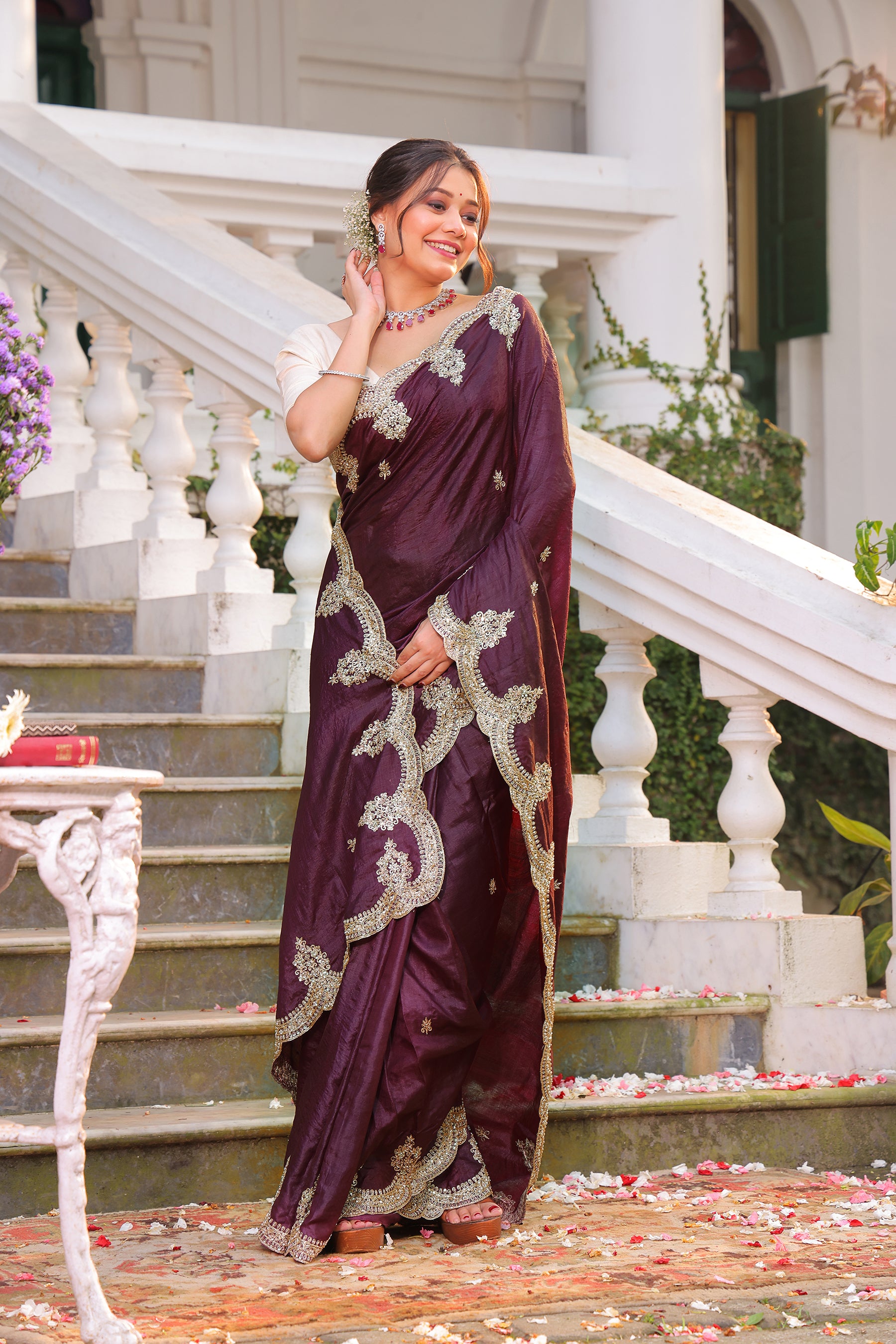 Tussar Zardosi Work