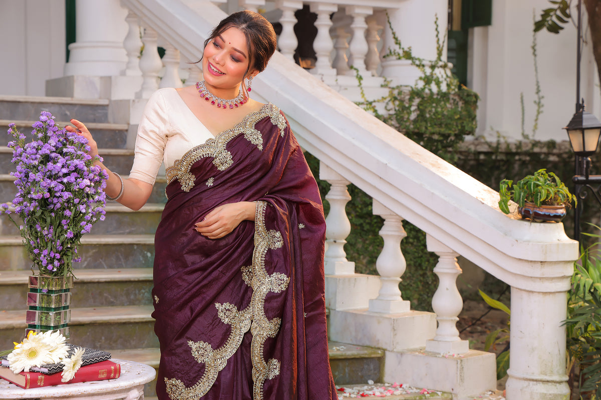 Tussar Zardosi Work