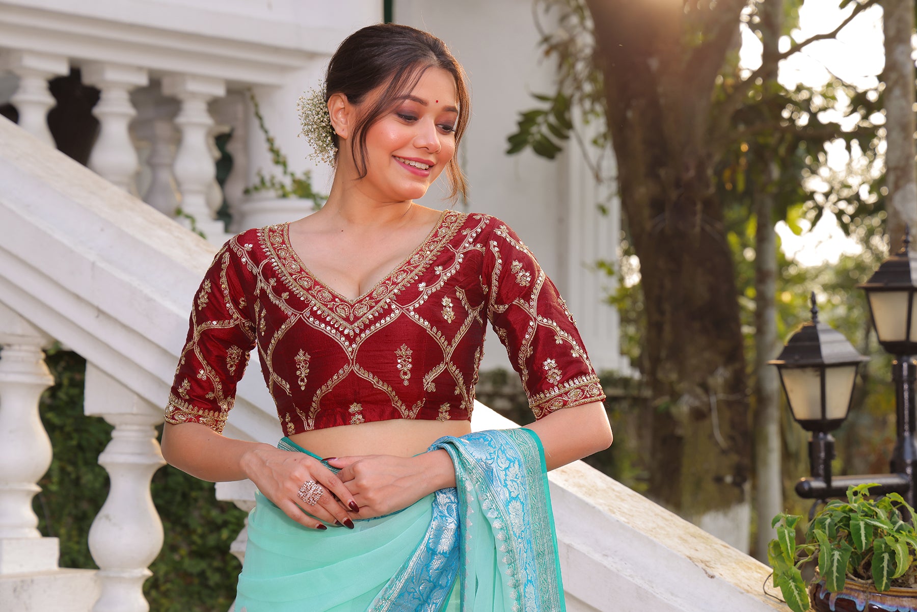 Raw Silk Zardosi Work