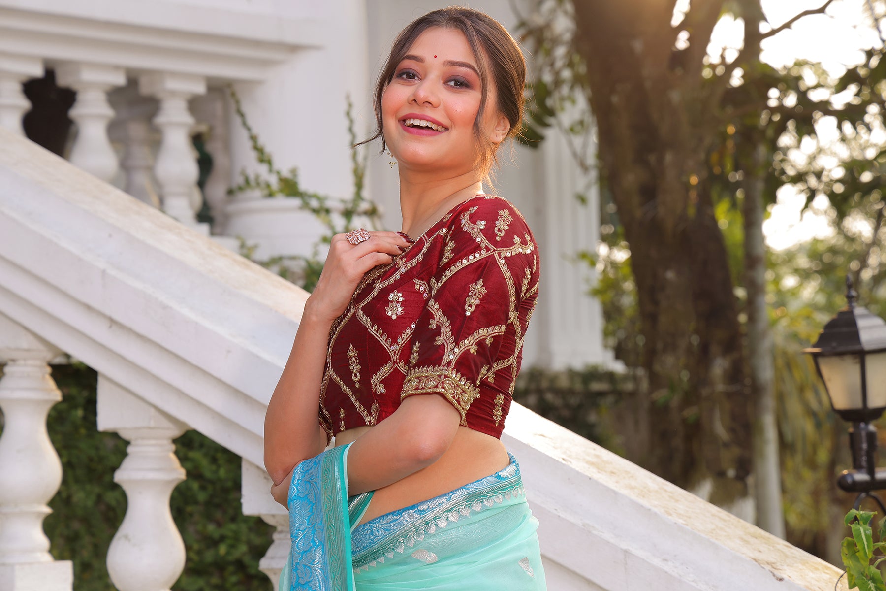 Raw Silk Zardosi Work