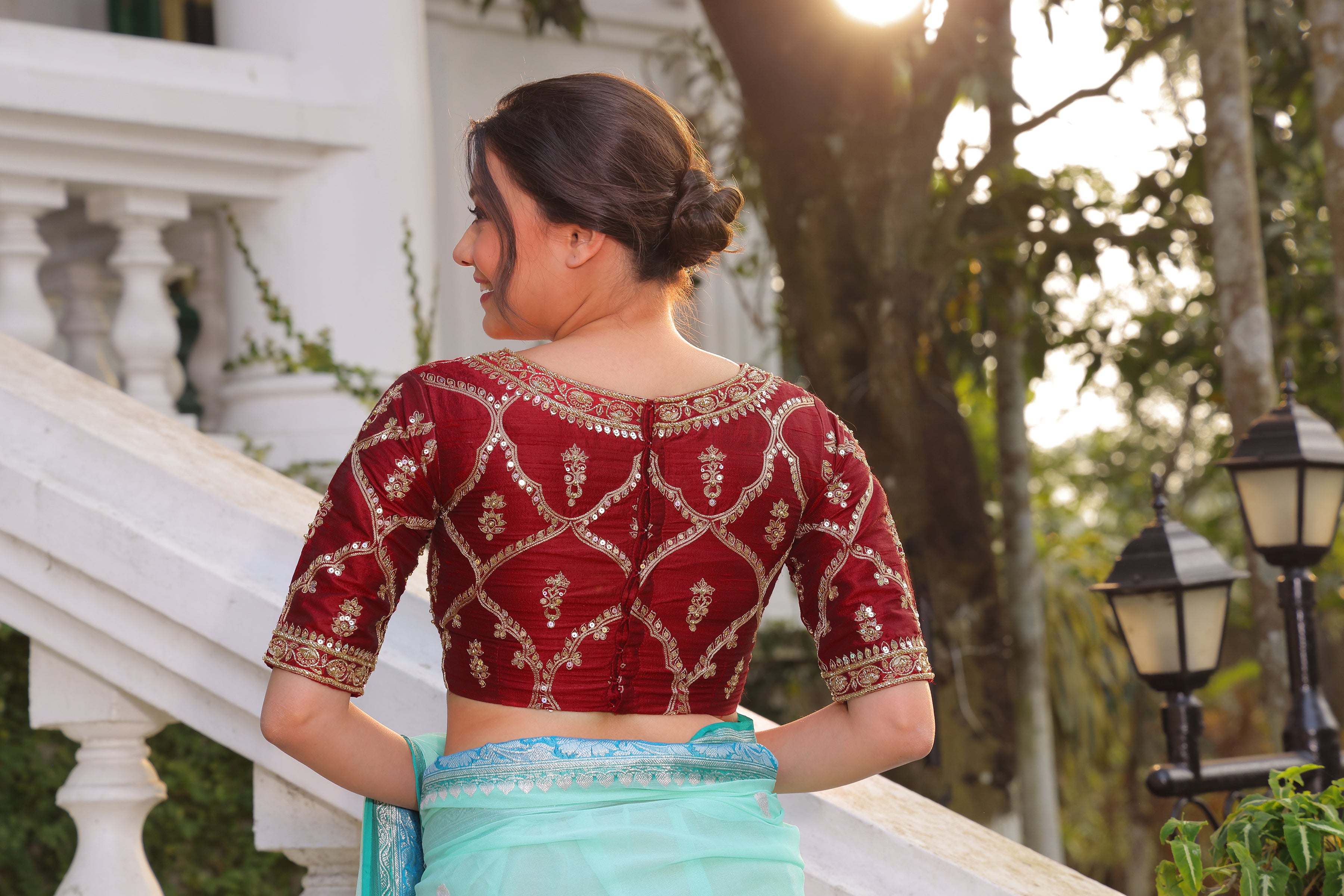 Raw Silk Zardosi Work