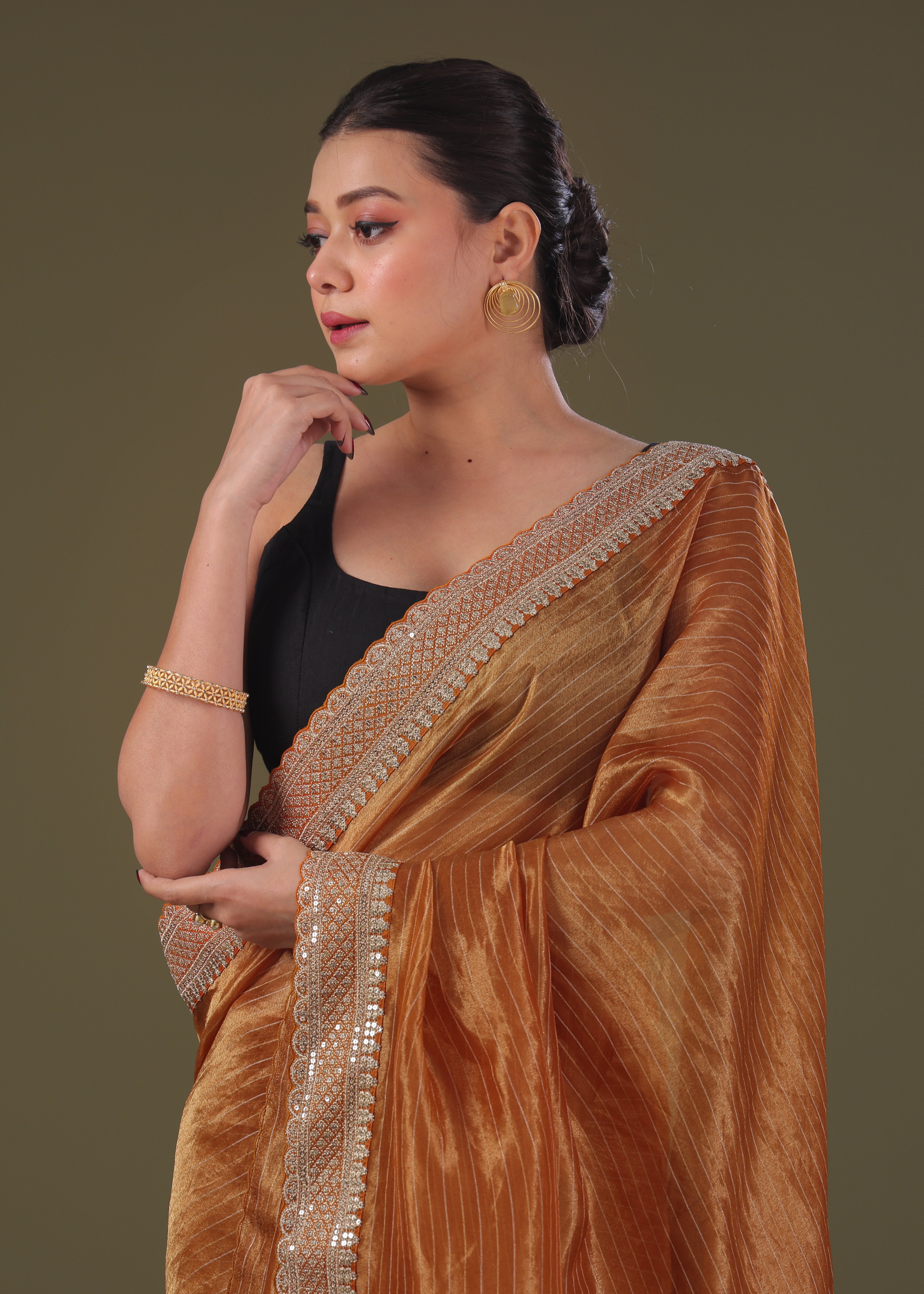 Organza Tissue Zari Border