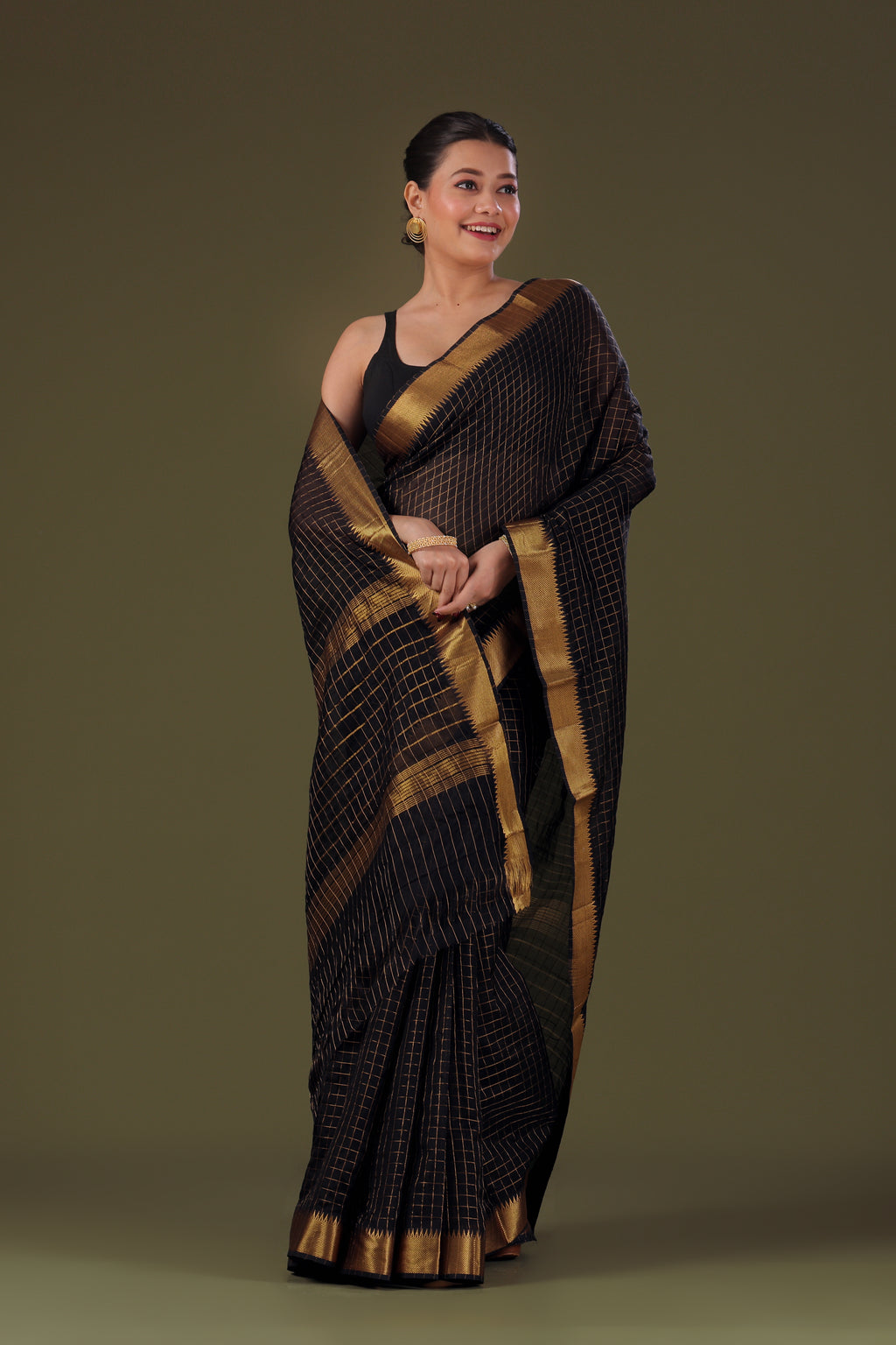 Checks Silk Mangalgiri