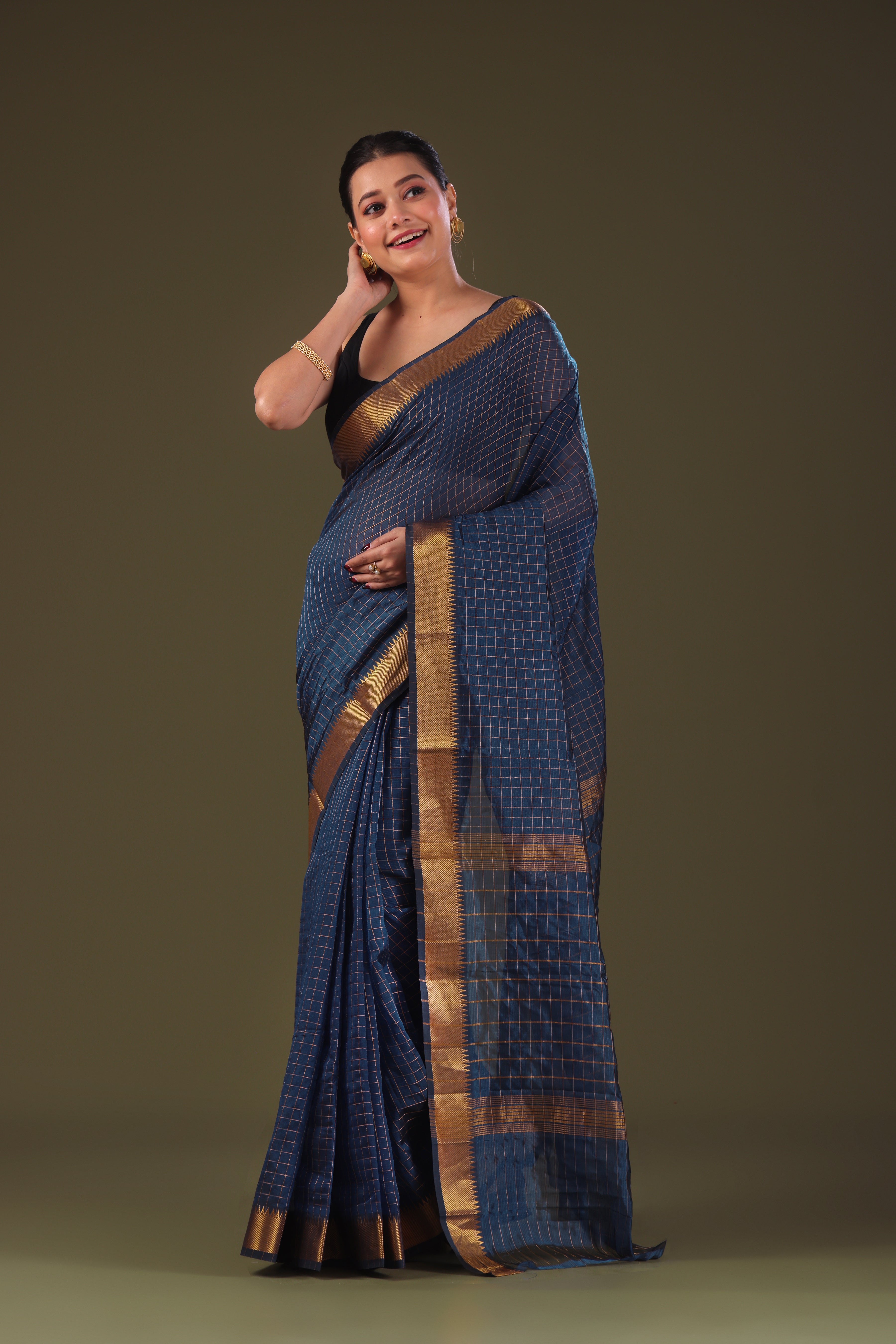 Checks Silk Mangalgiri