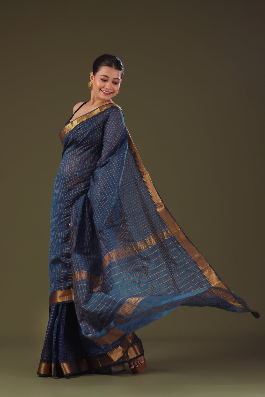 Checks Silk Mangalgiri