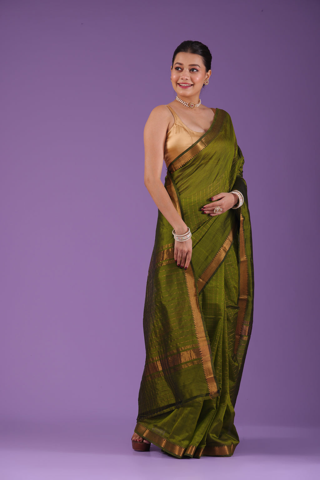 Checks Silk Mangalgiri