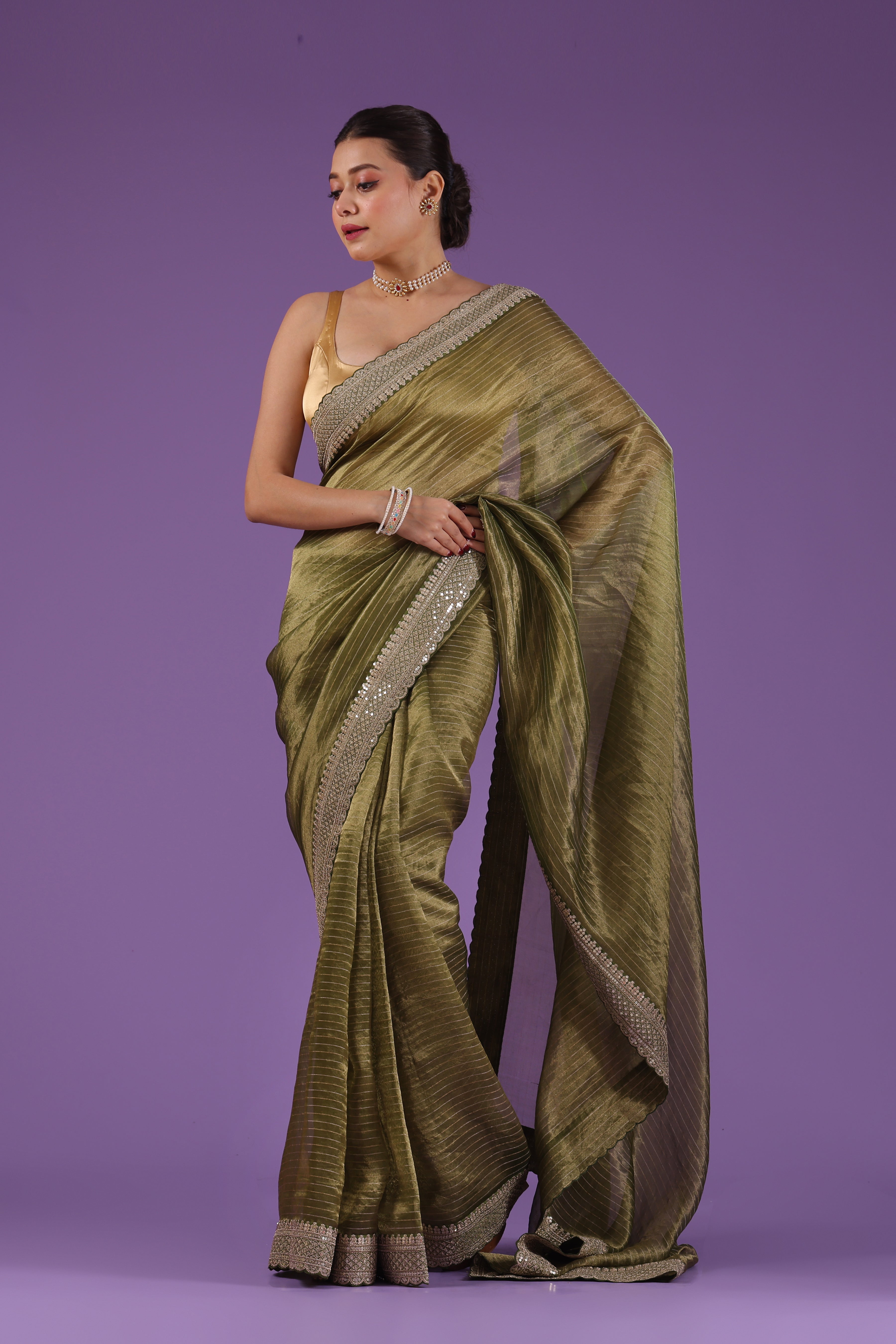 Organza Tissue Zari Border