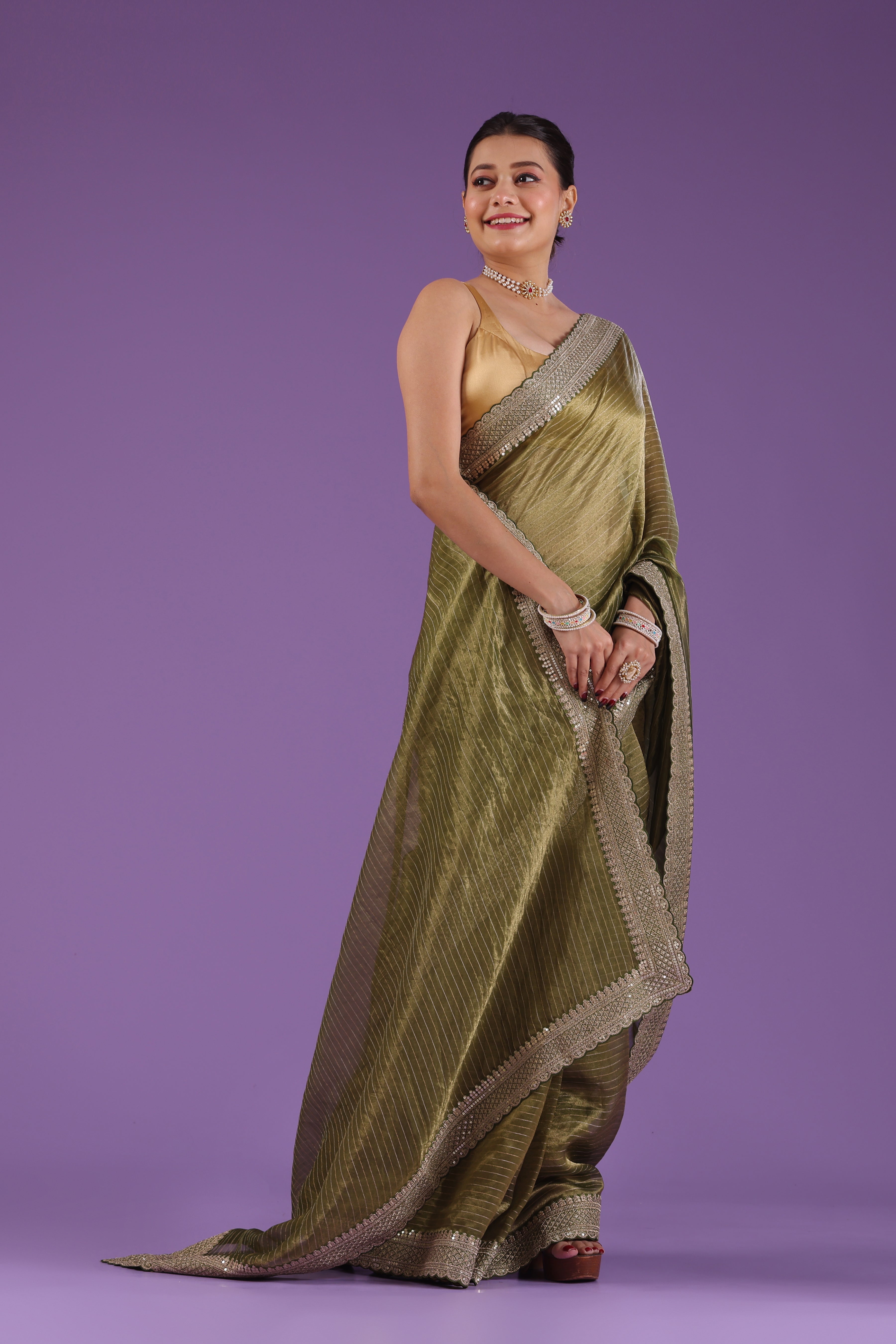 Organza Tissue Zari Border