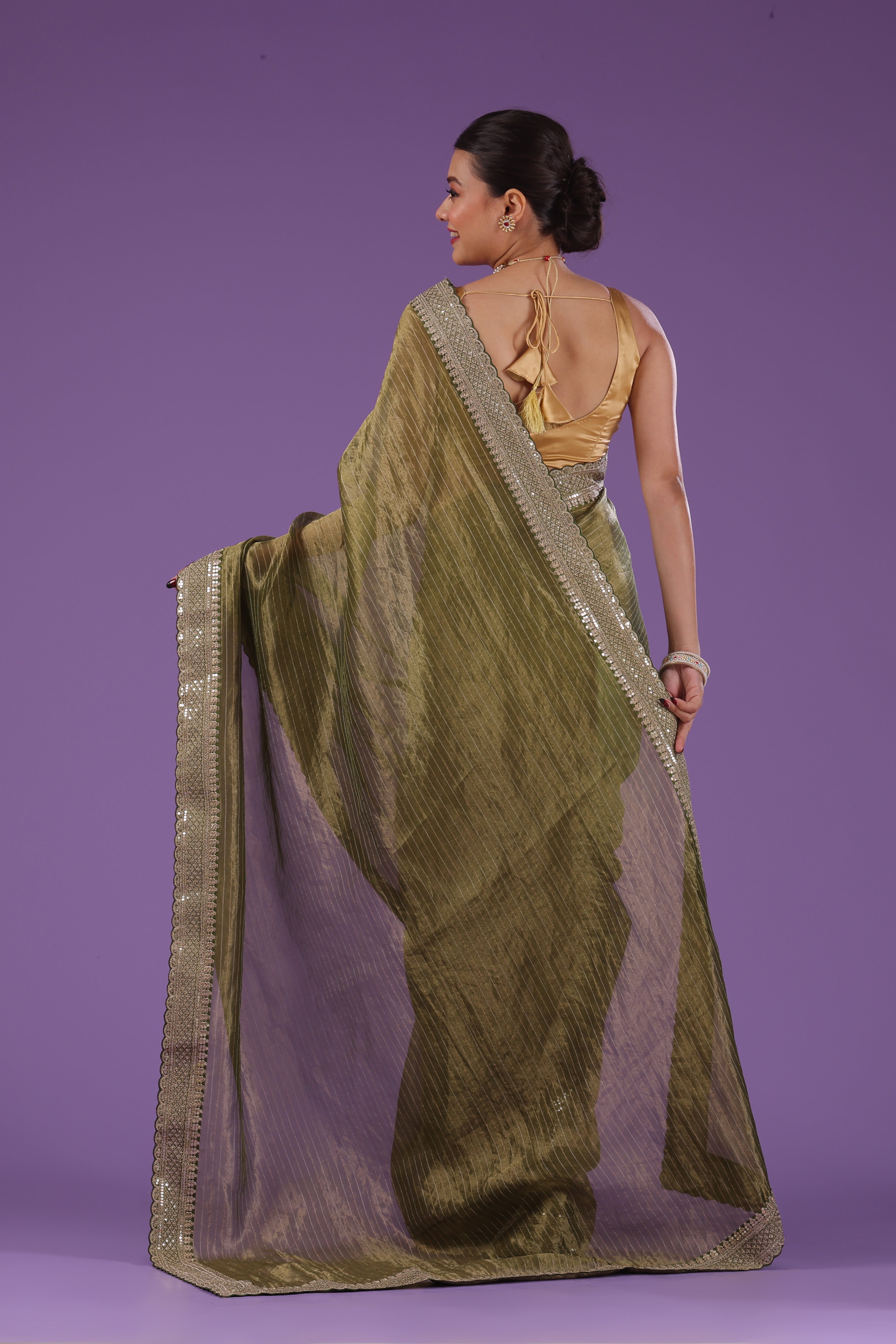 Organza Tissue Zari Border