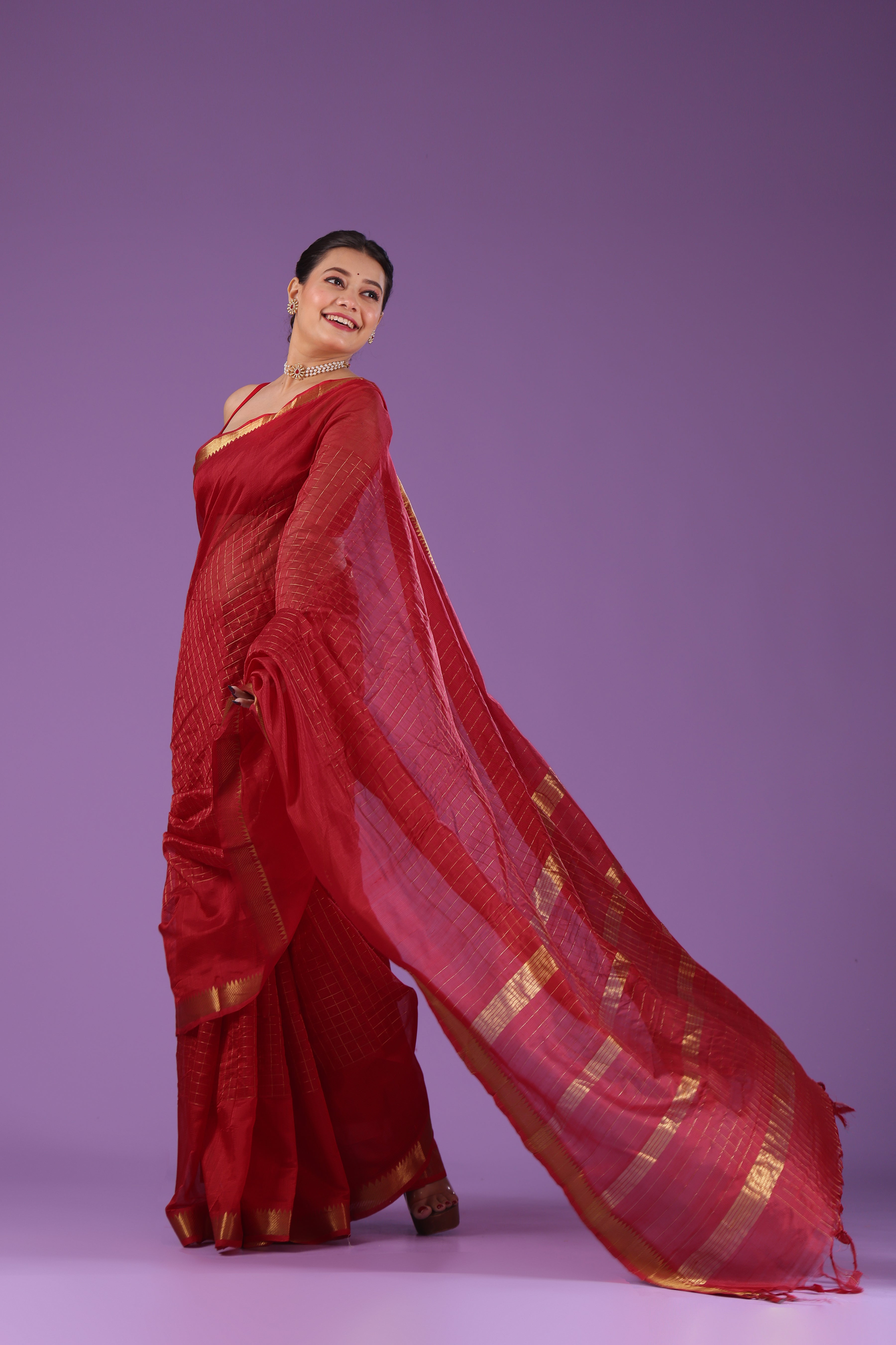 Checks Silk Mangalgiri