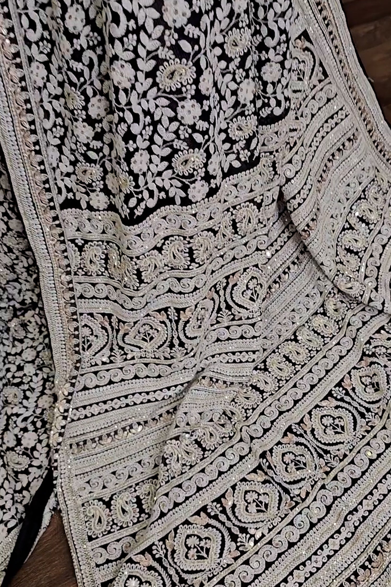 Chikankari Saree Black