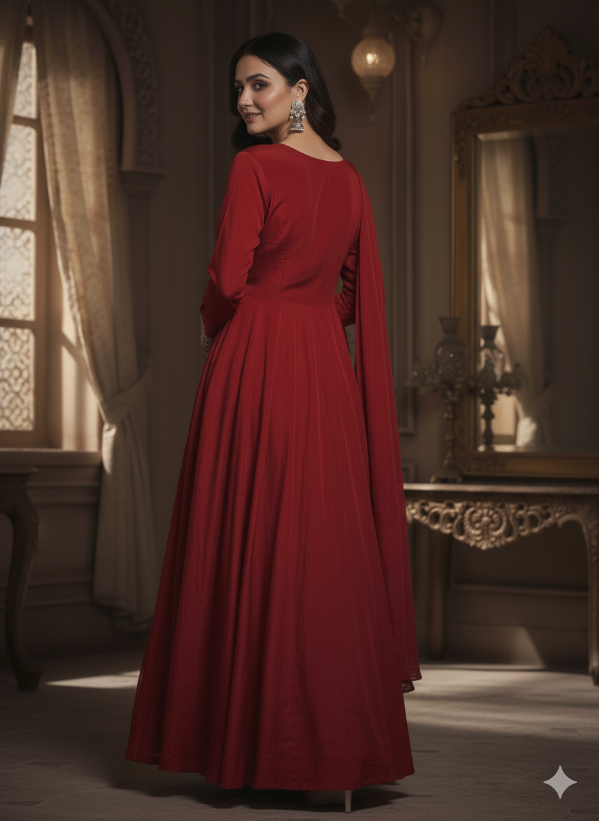 Chiffon Zardosi Work 3PC Kurti Set