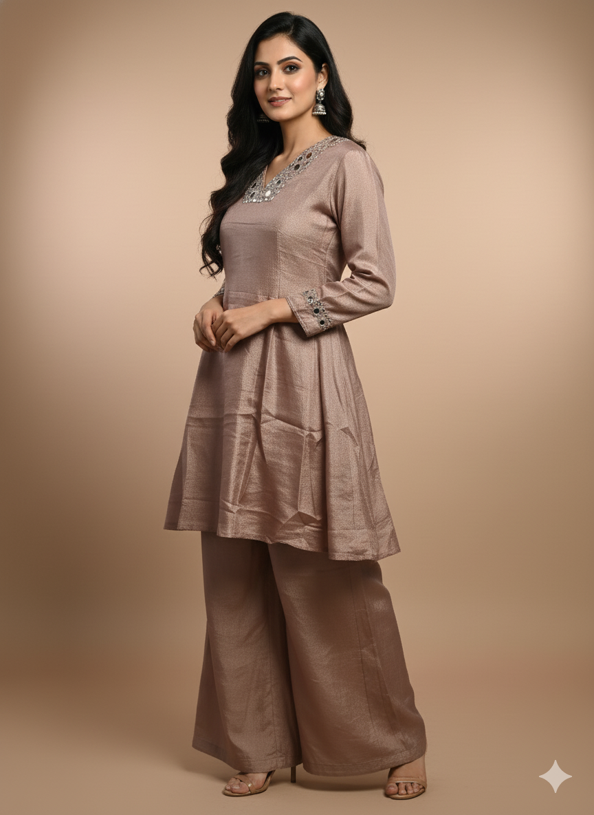 Tissue Zardosi Work 2PC Kurti Set