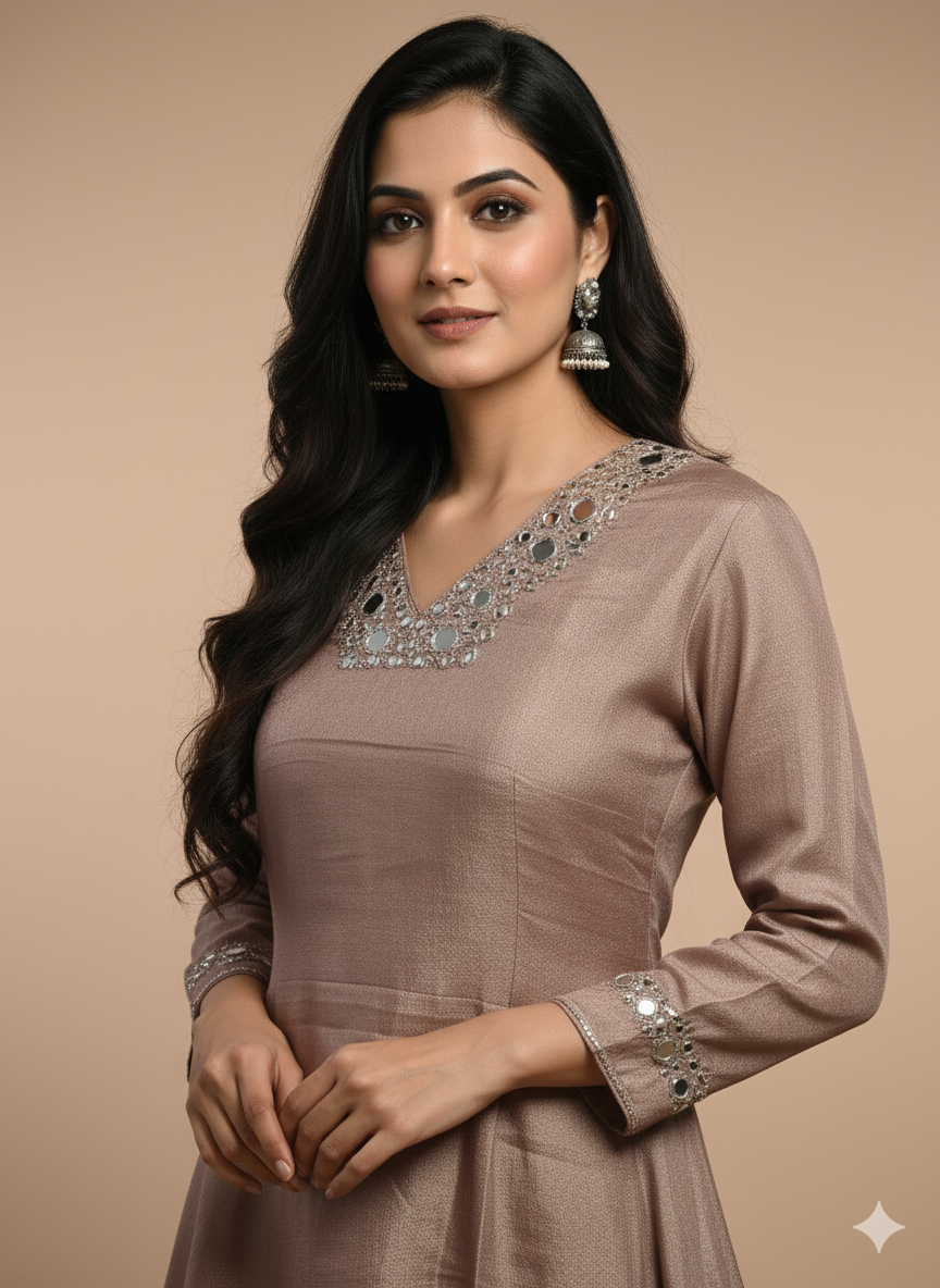 Tissue Zardosi Work 2PC Kurti Set