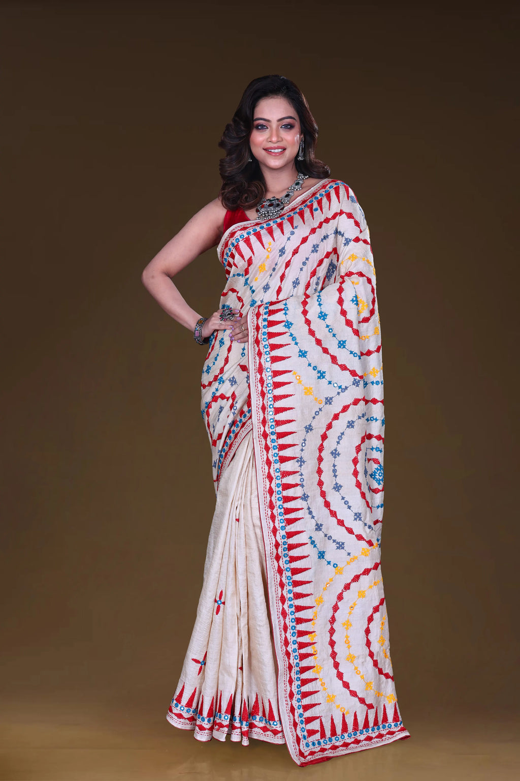 Tussar Hand Embroidery
