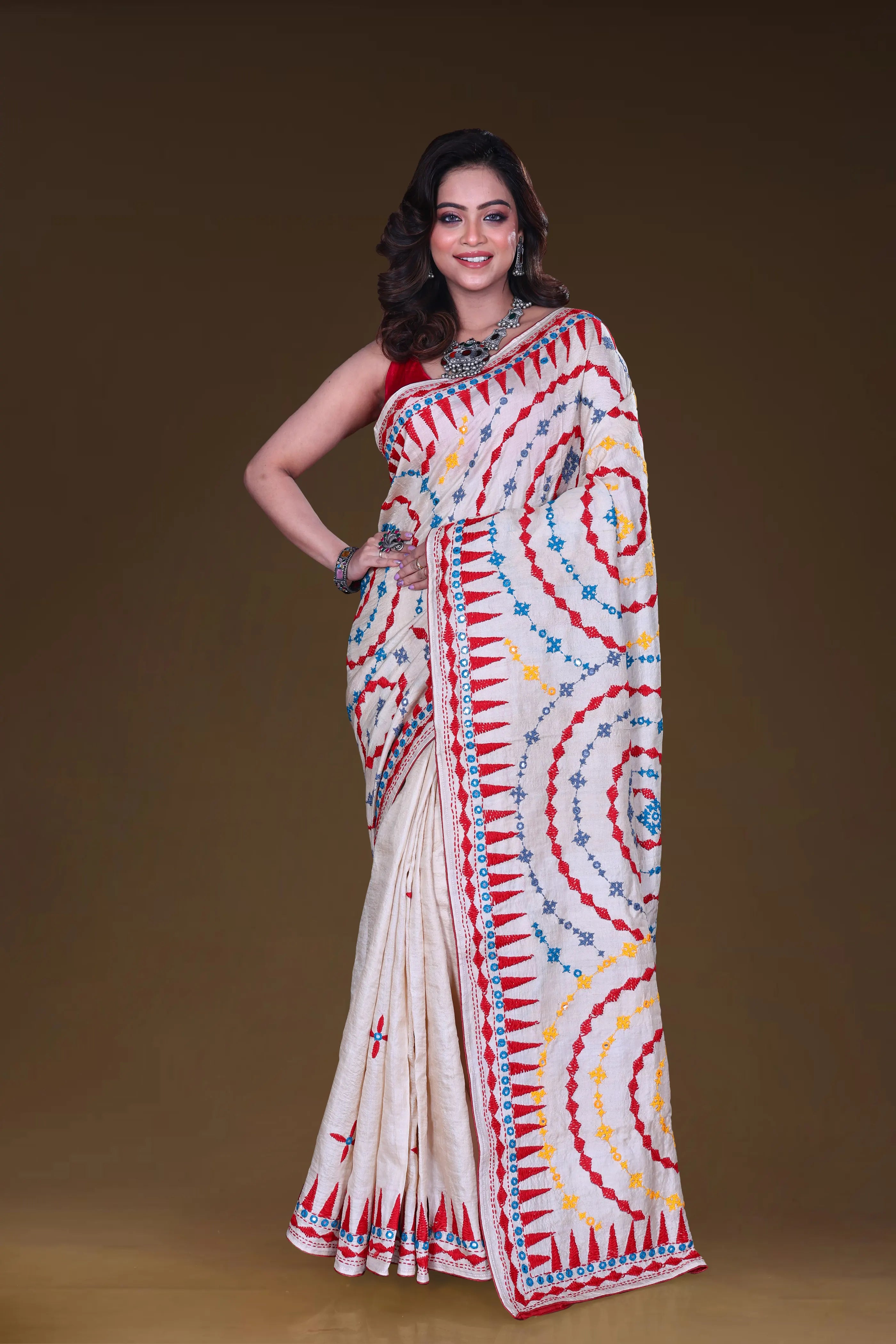 Tussar Hand Embroidery