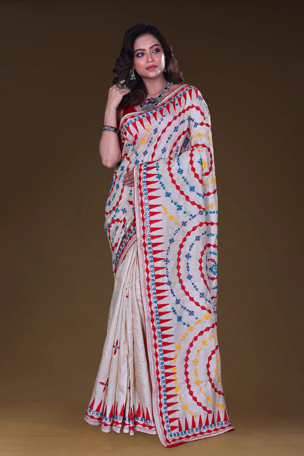 Tussar Hand Embroidery
