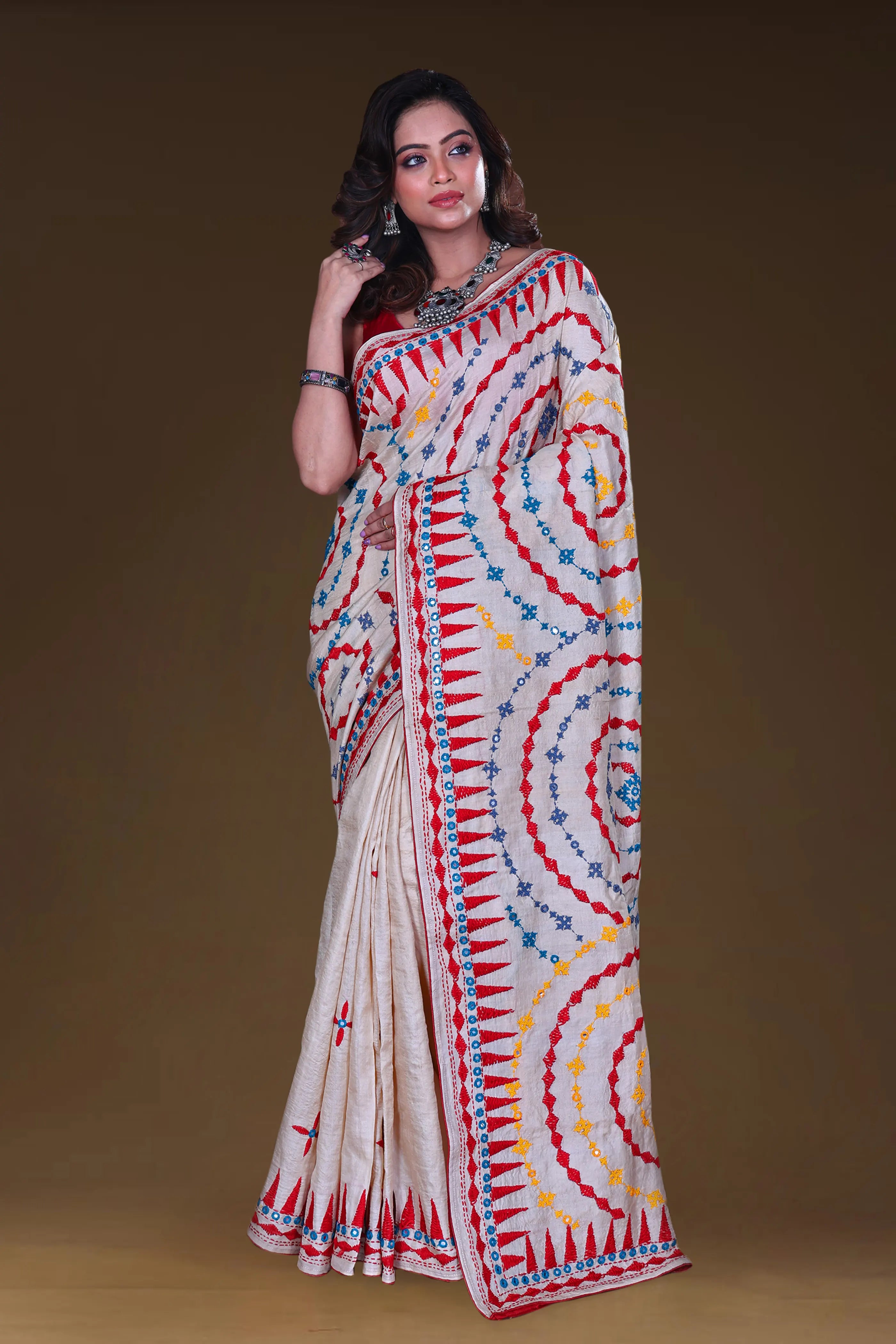 Tussar Hand Embroidery