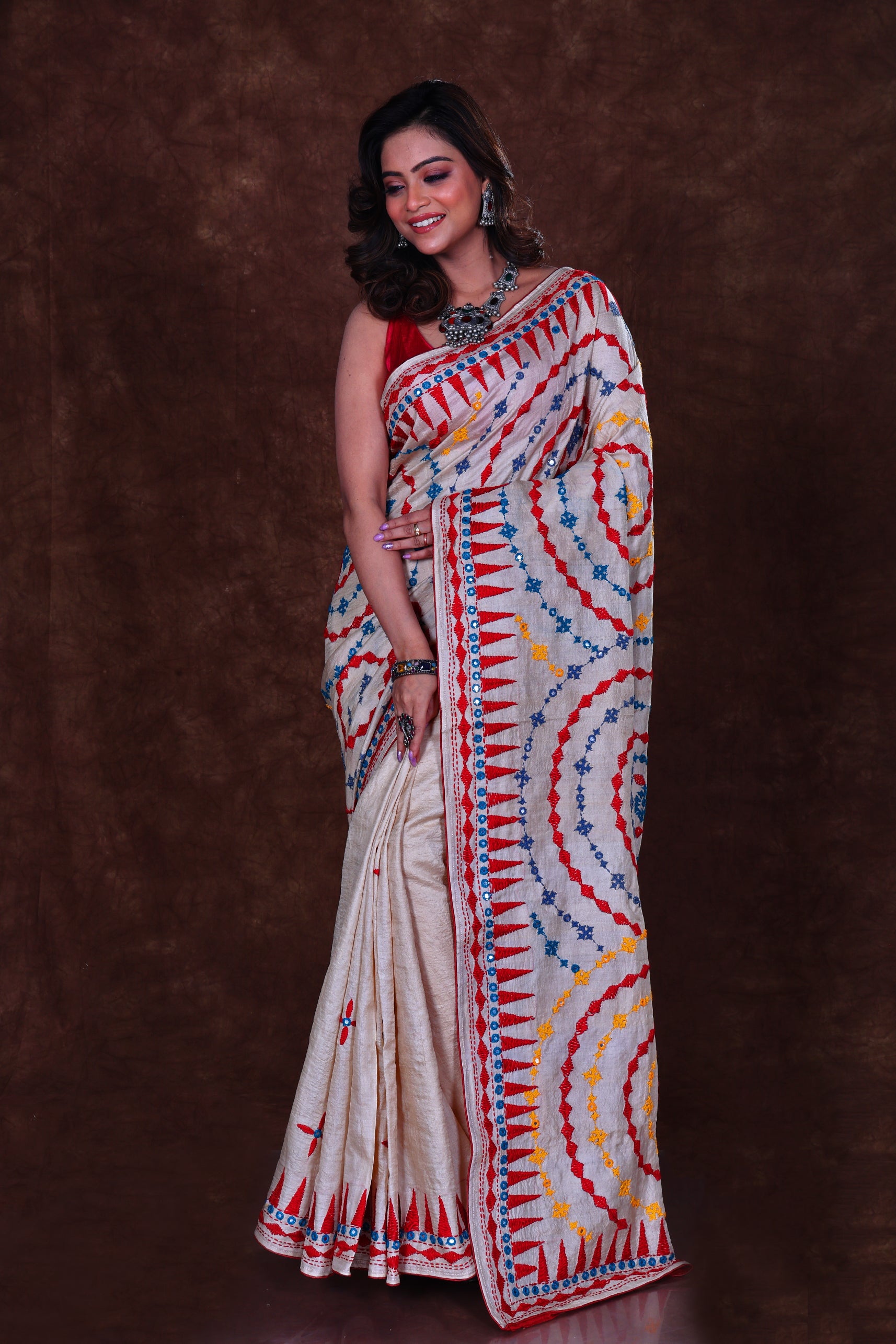 Tussar Hand Embroidery