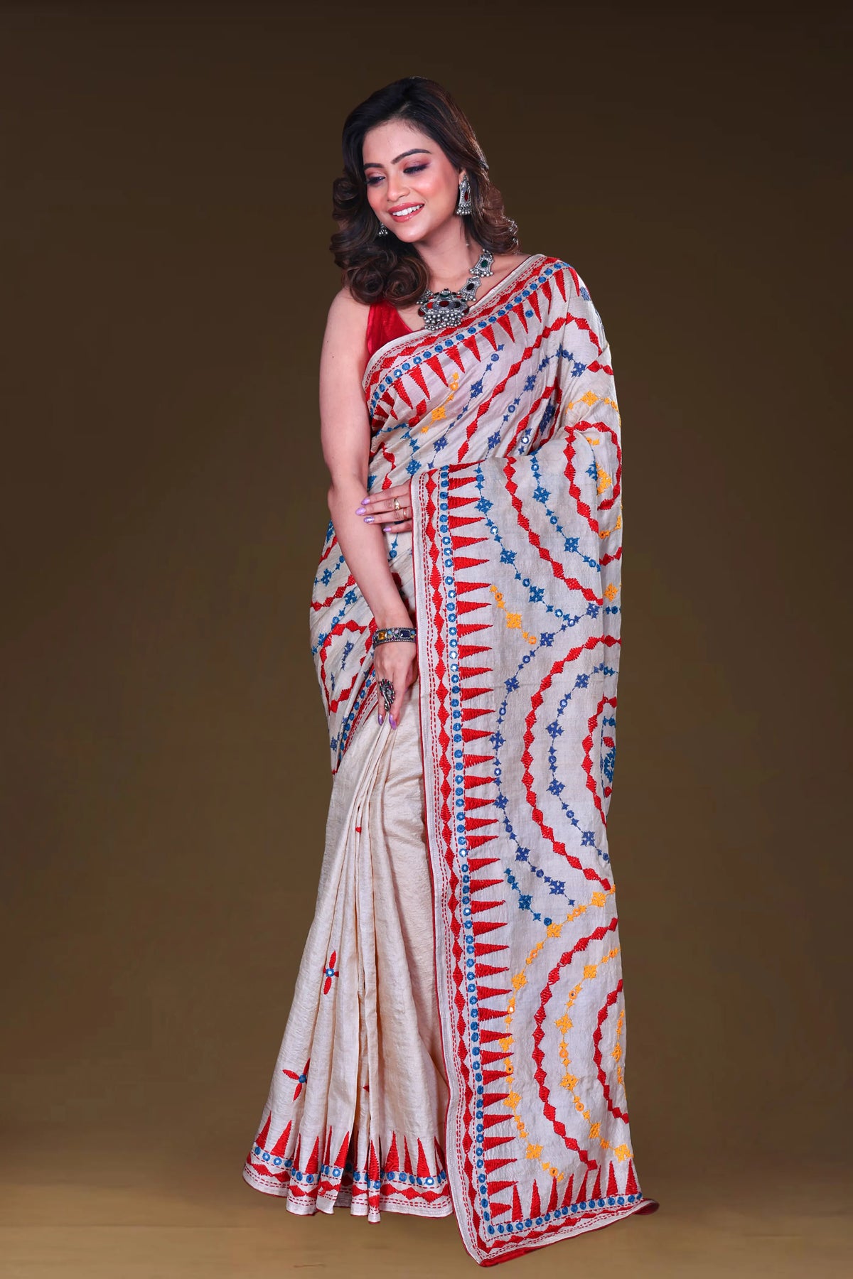 Tussar Hand Embroidery