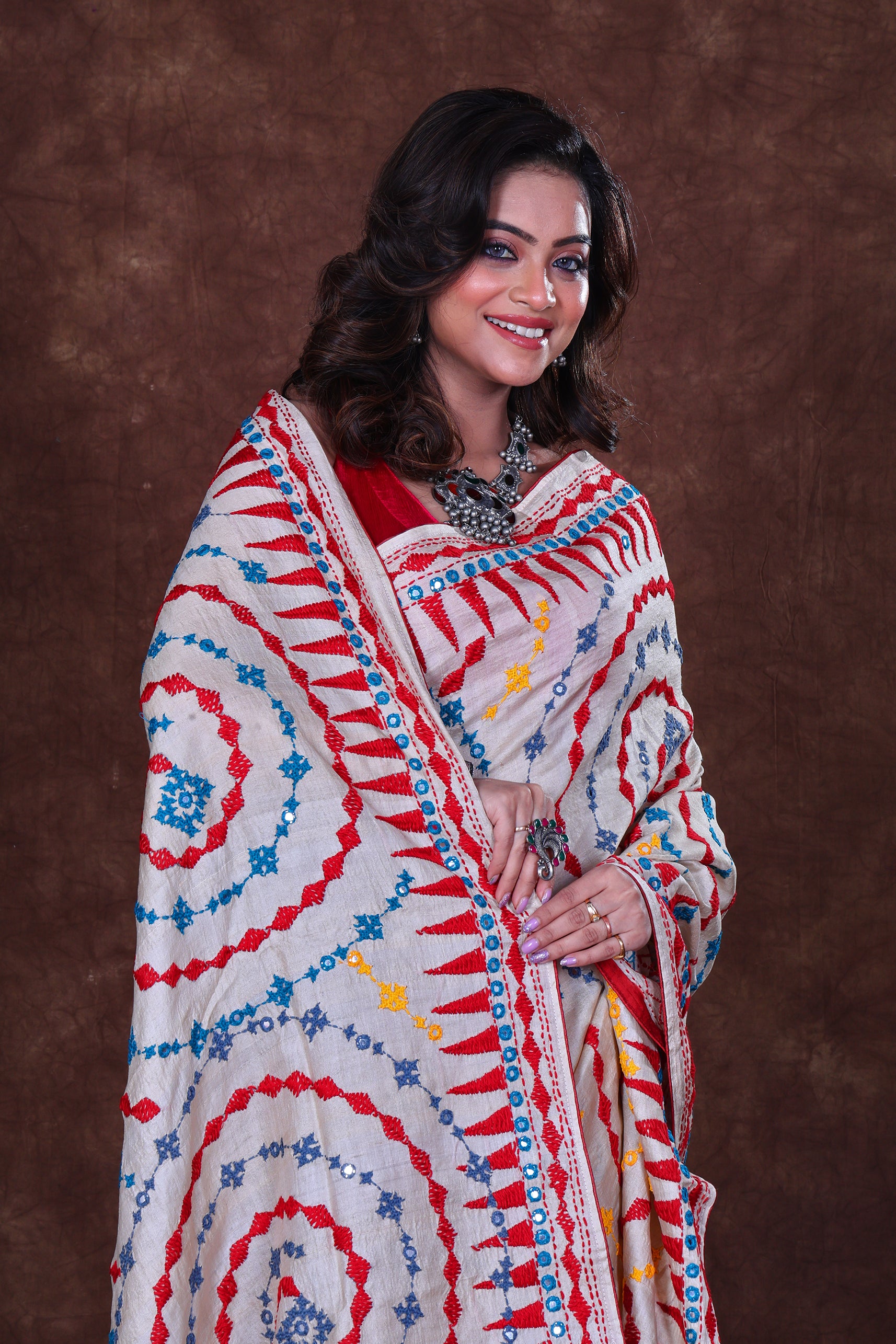 Tussar Hand Embroidery