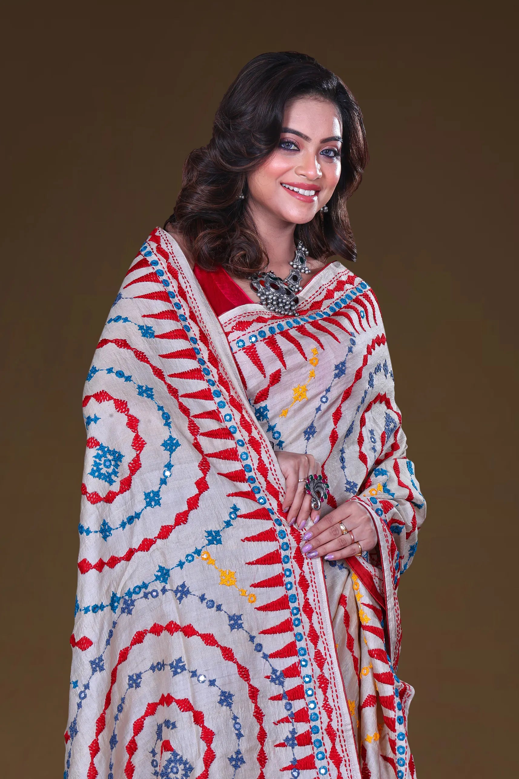 Tussar Hand Embroidery