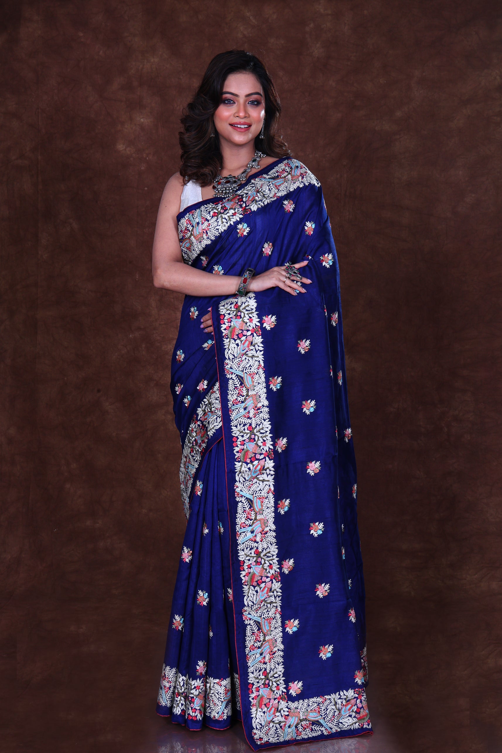 Semi Tussar Embroidery