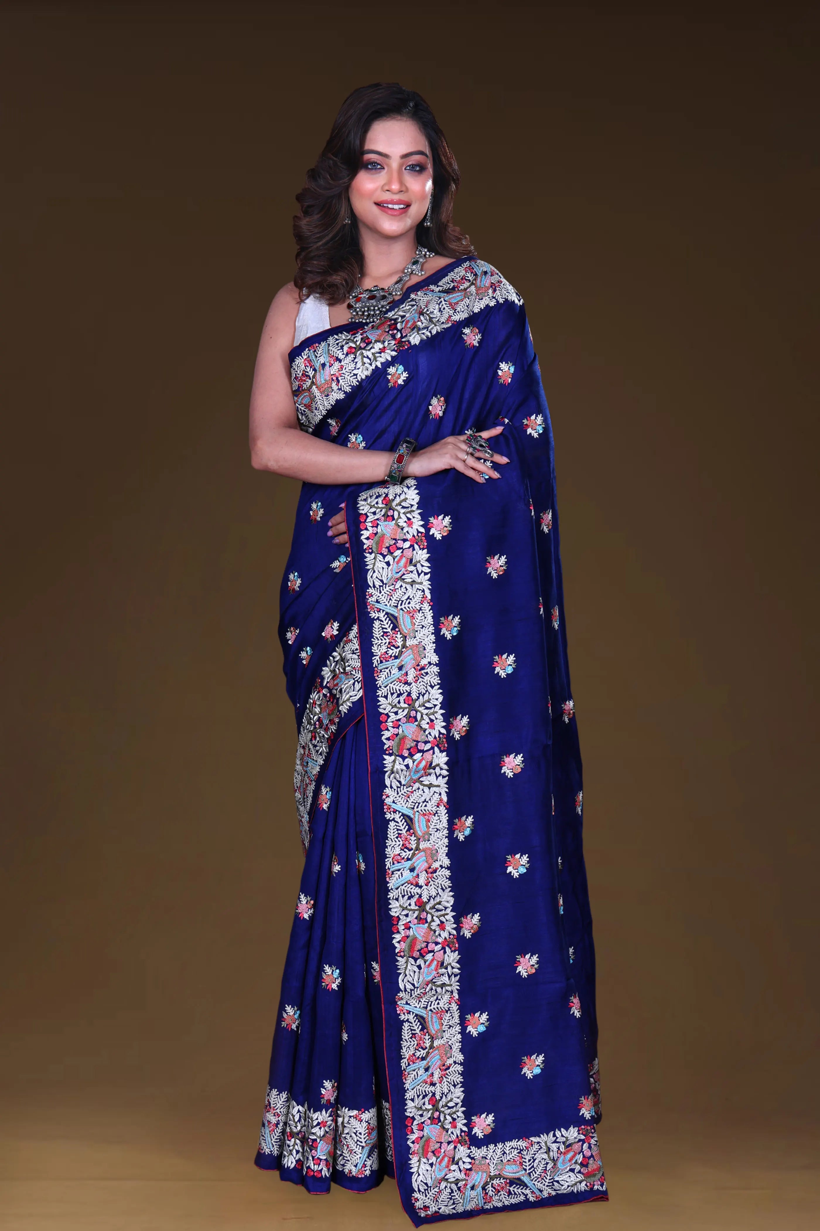 Semi Tussar Embroidery