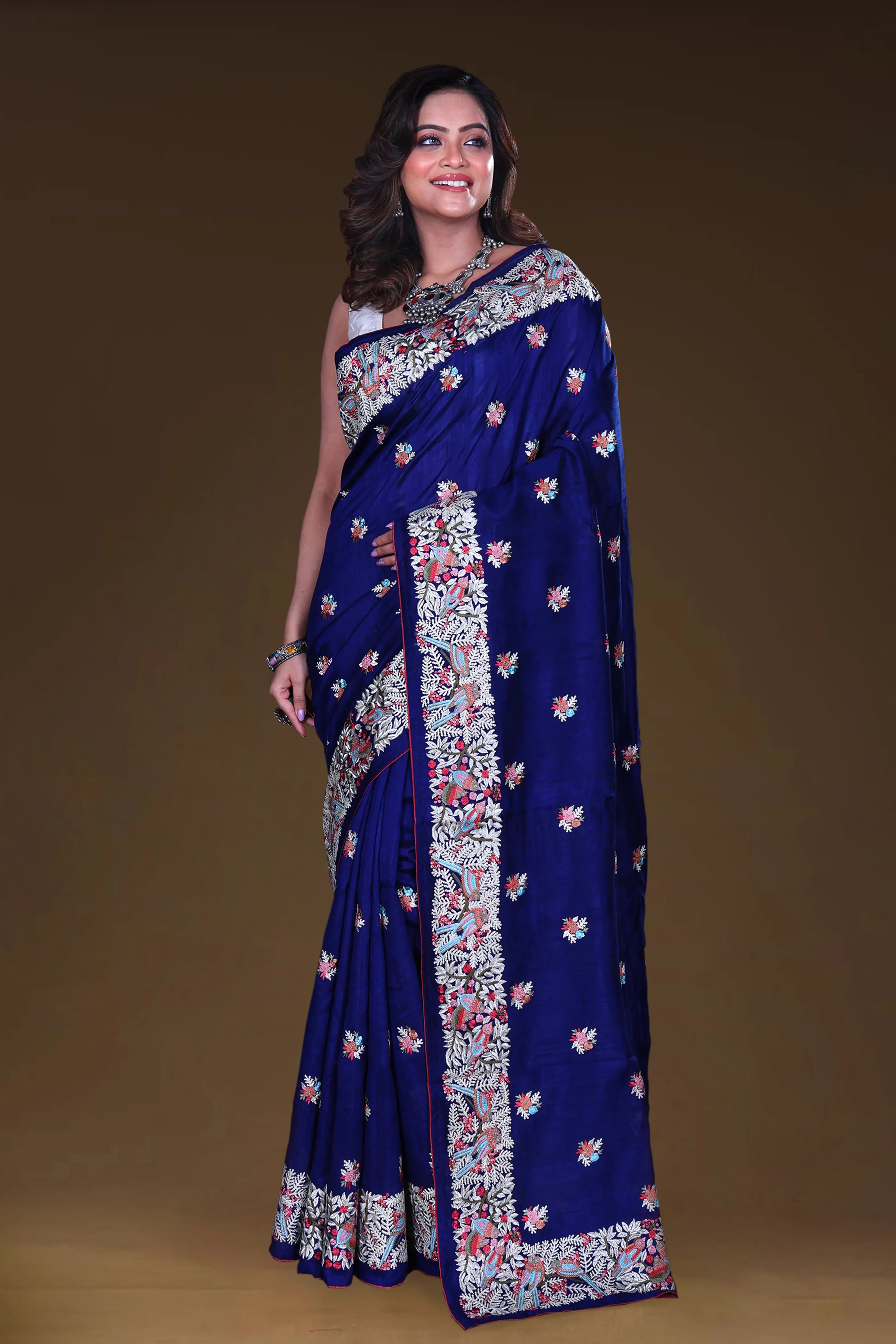 Semi Tussar Embroidery