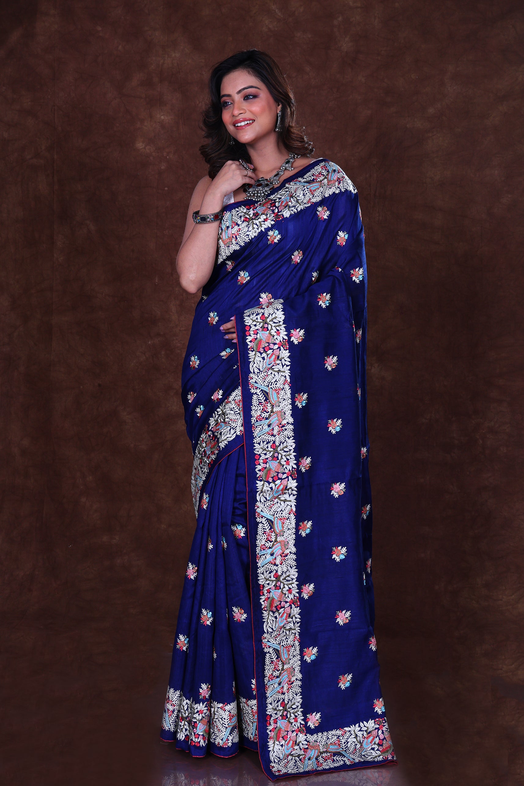 Semi Tussar Embroidery