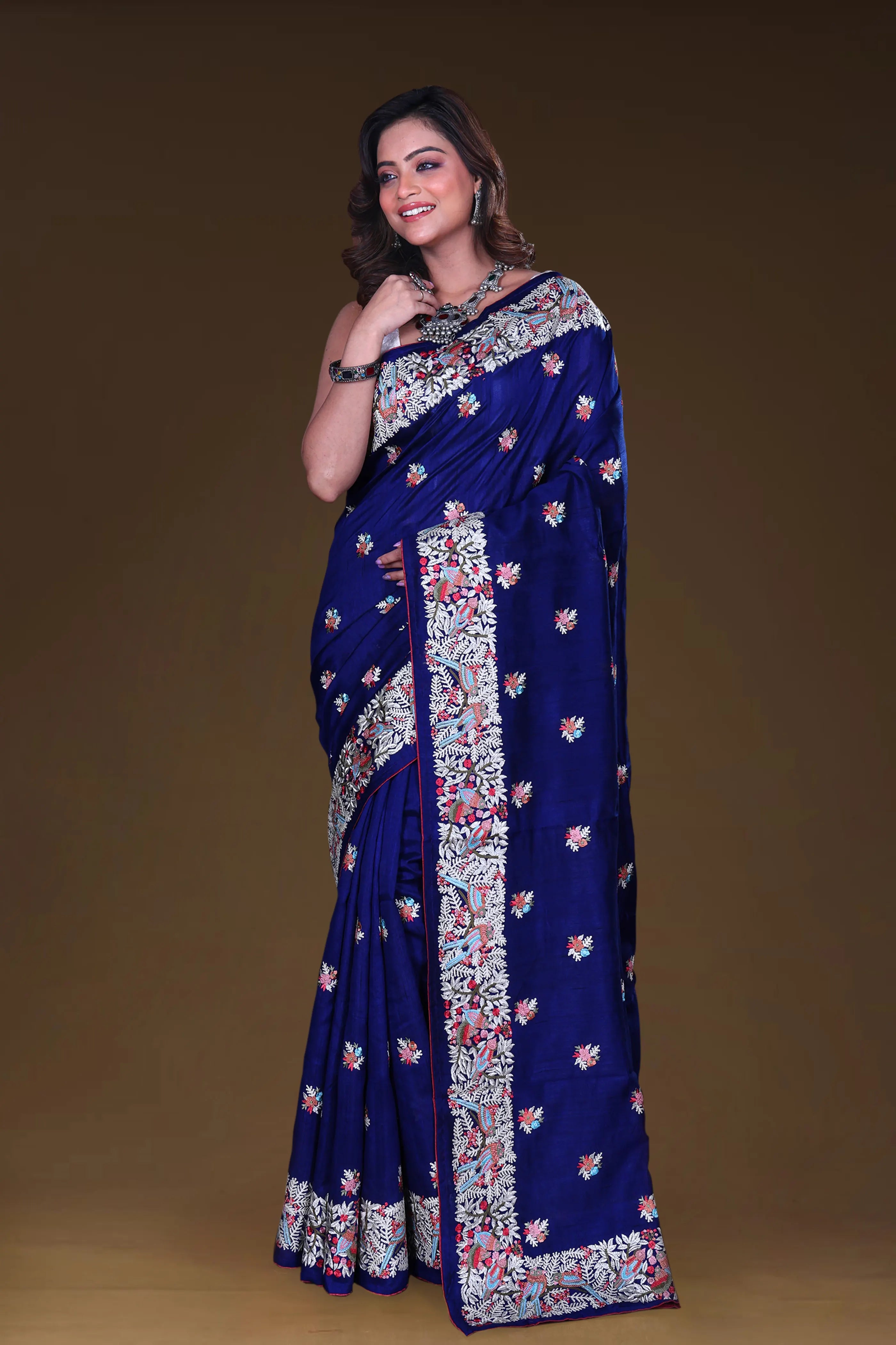 Semi Tussar Embroidery