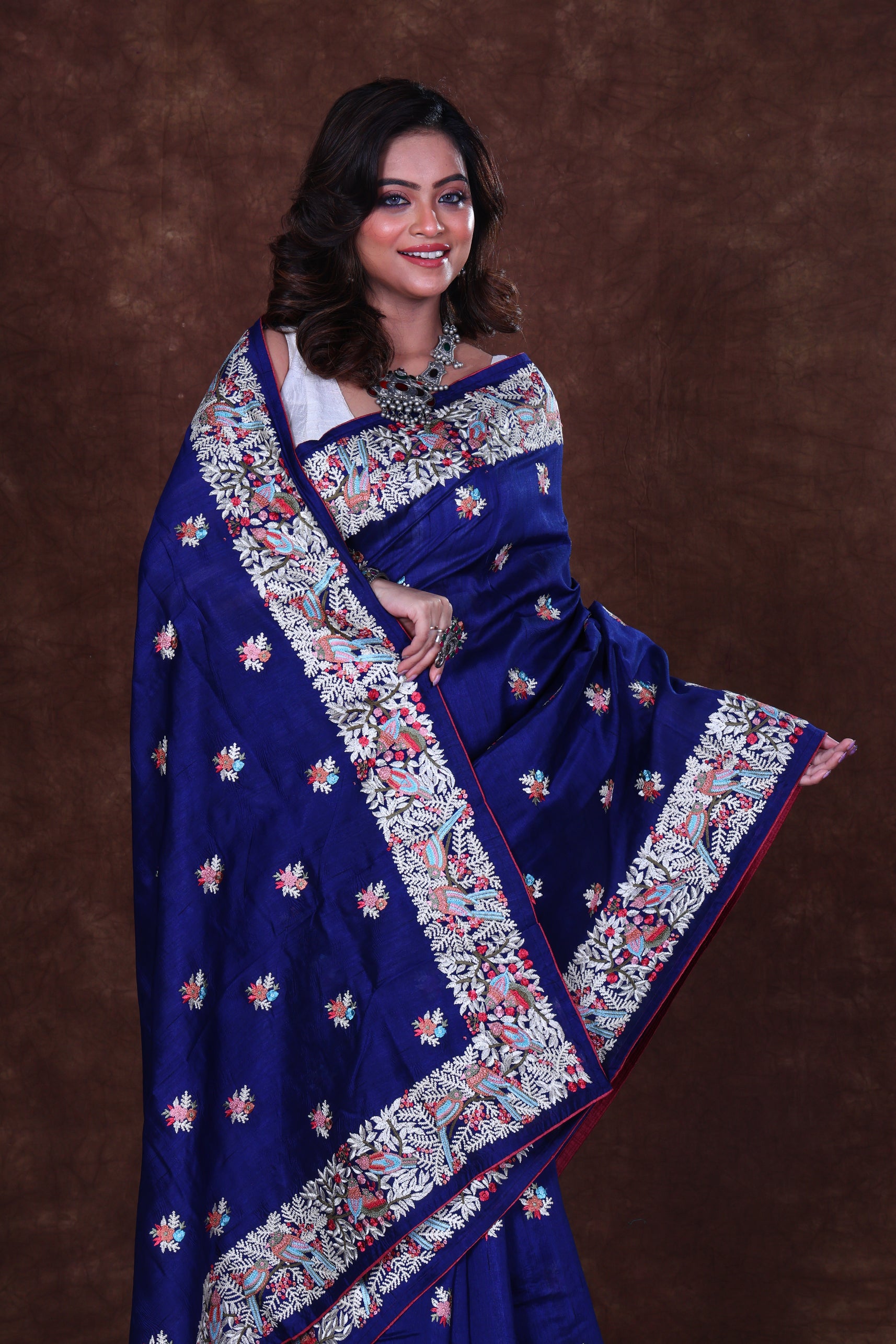 Semi Tussar Embroidery