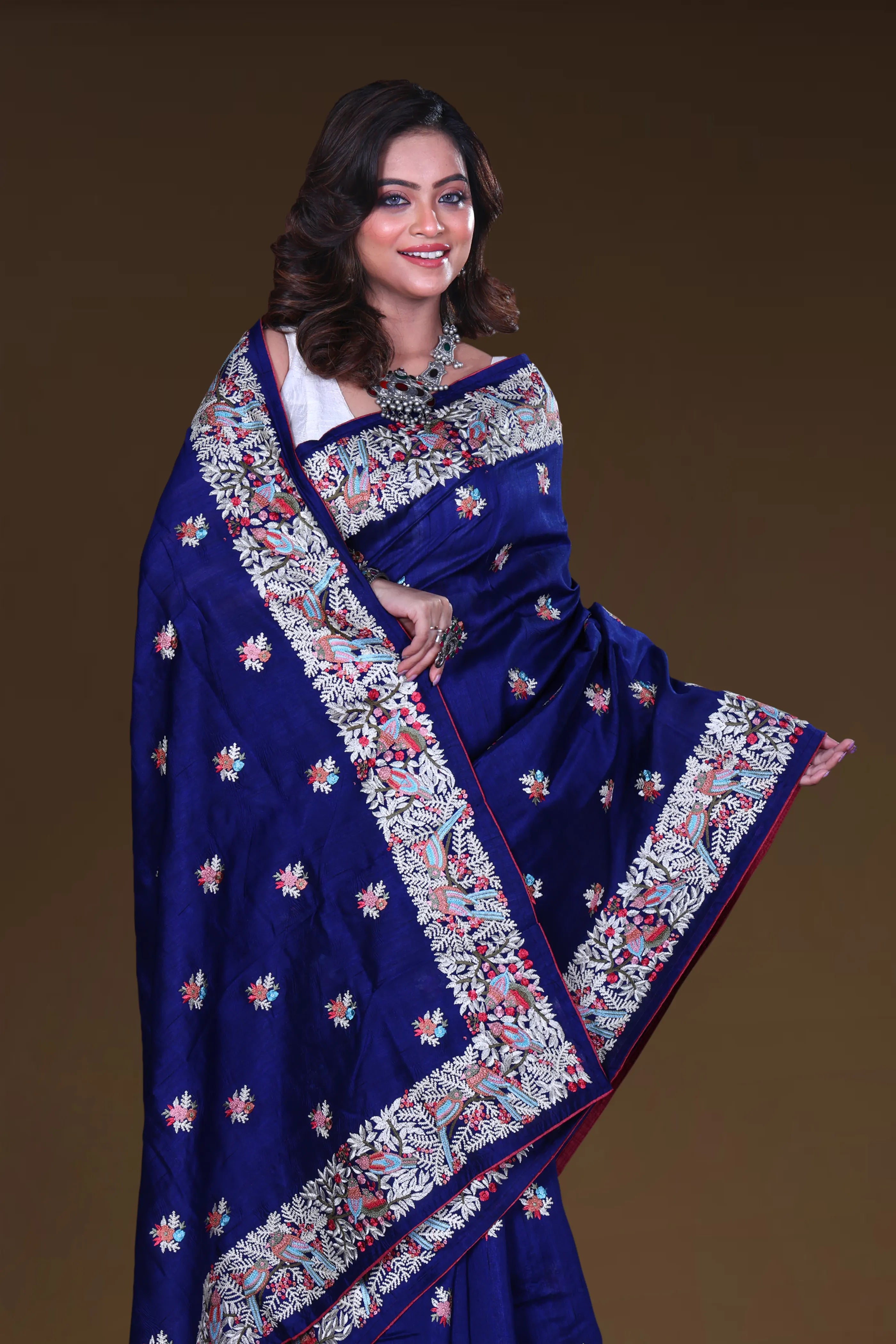 Semi Tussar Embroidery